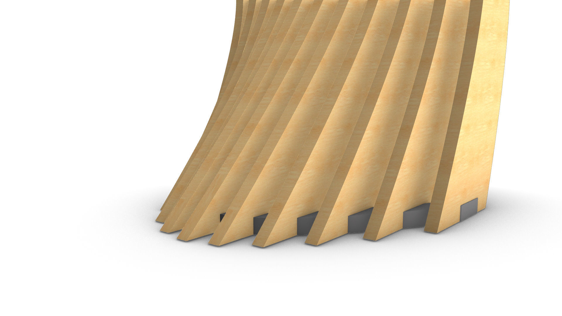 Brackets Outdoor Landscape Bench 3D model_17