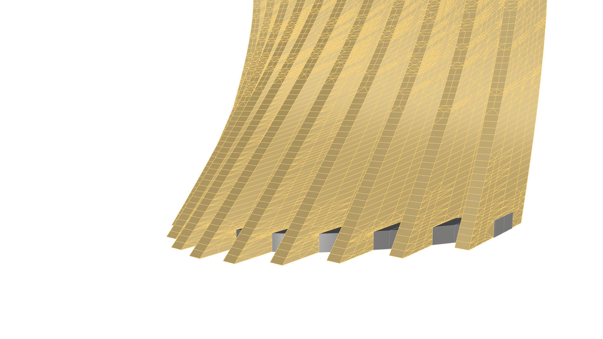 Brackets Outdoor Landscape Bench 3D model_37