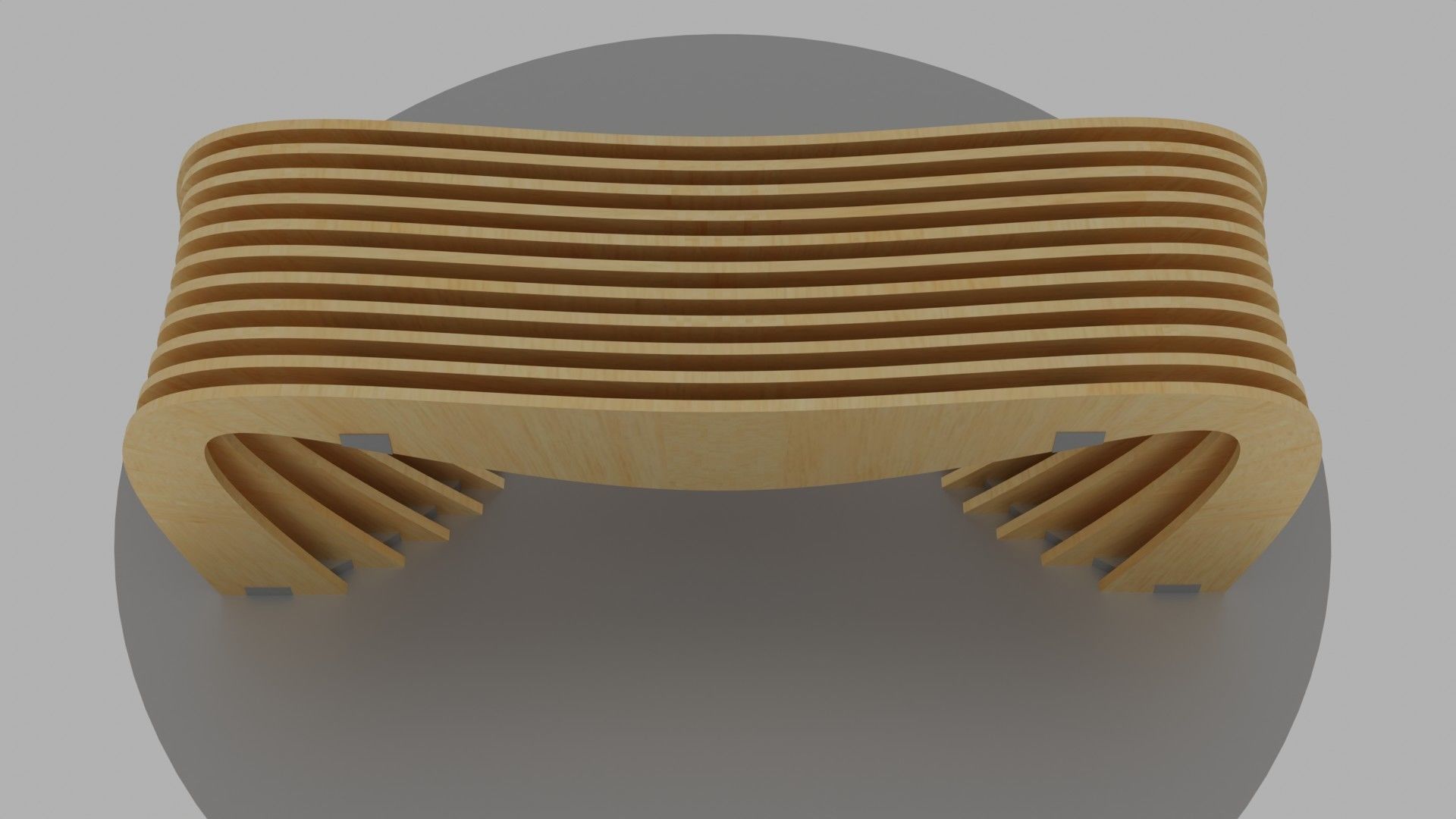 Brackets Outdoor Landscape Bench 3D model_5