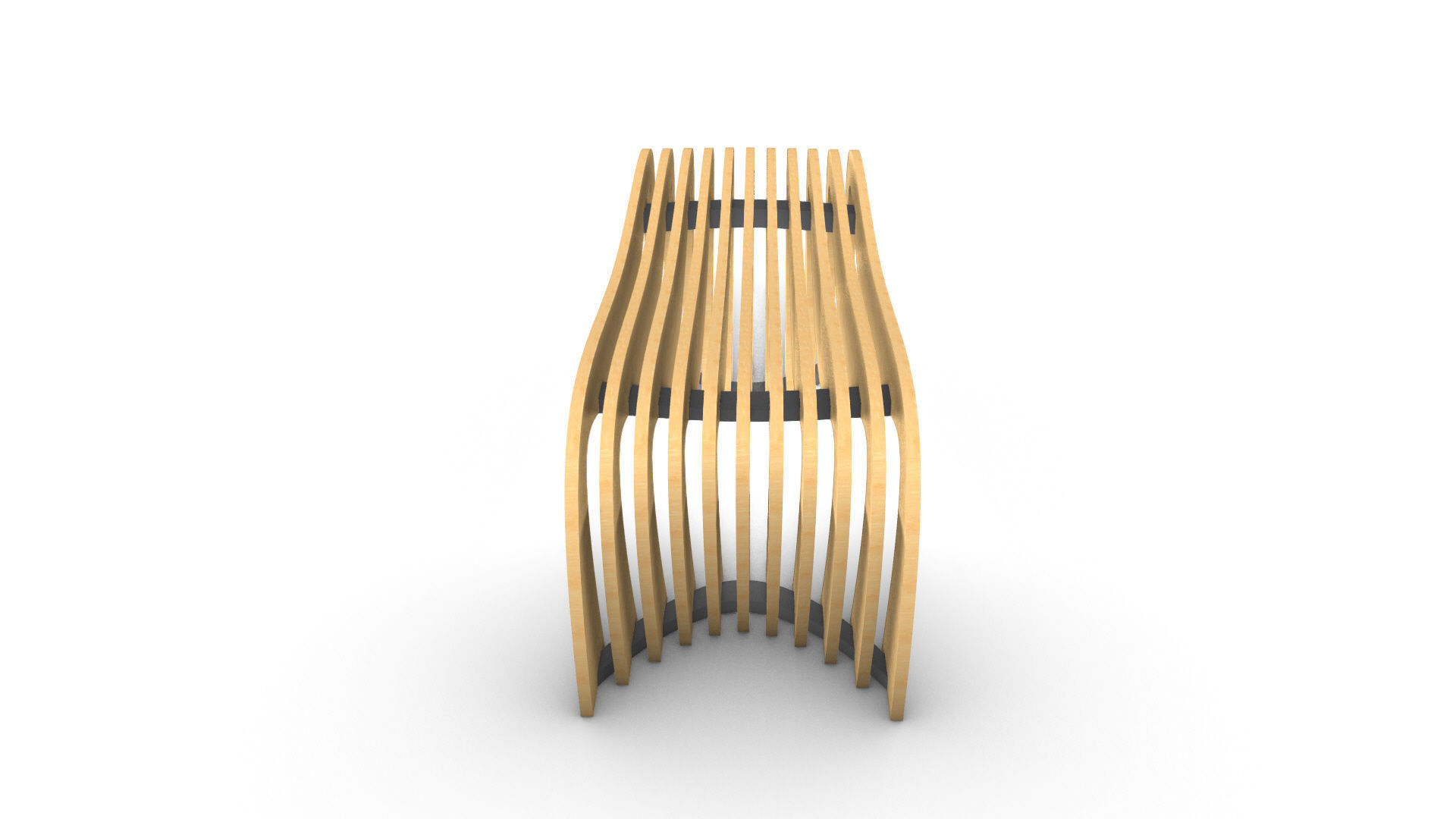 Brackets Outdoor Landscape Bench 3D model_14