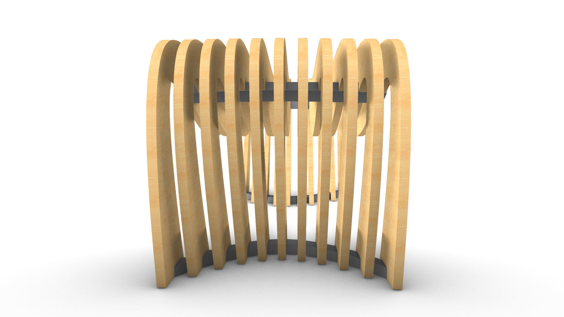 Brackets Outdoor Landscape Bench 3D model_13
