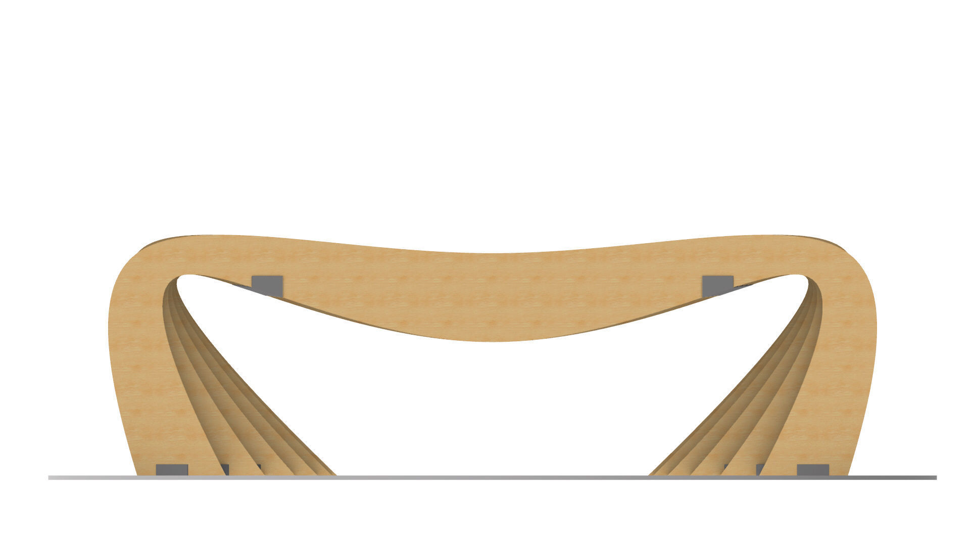 Brackets Outdoor Landscape Bench 3D model_25