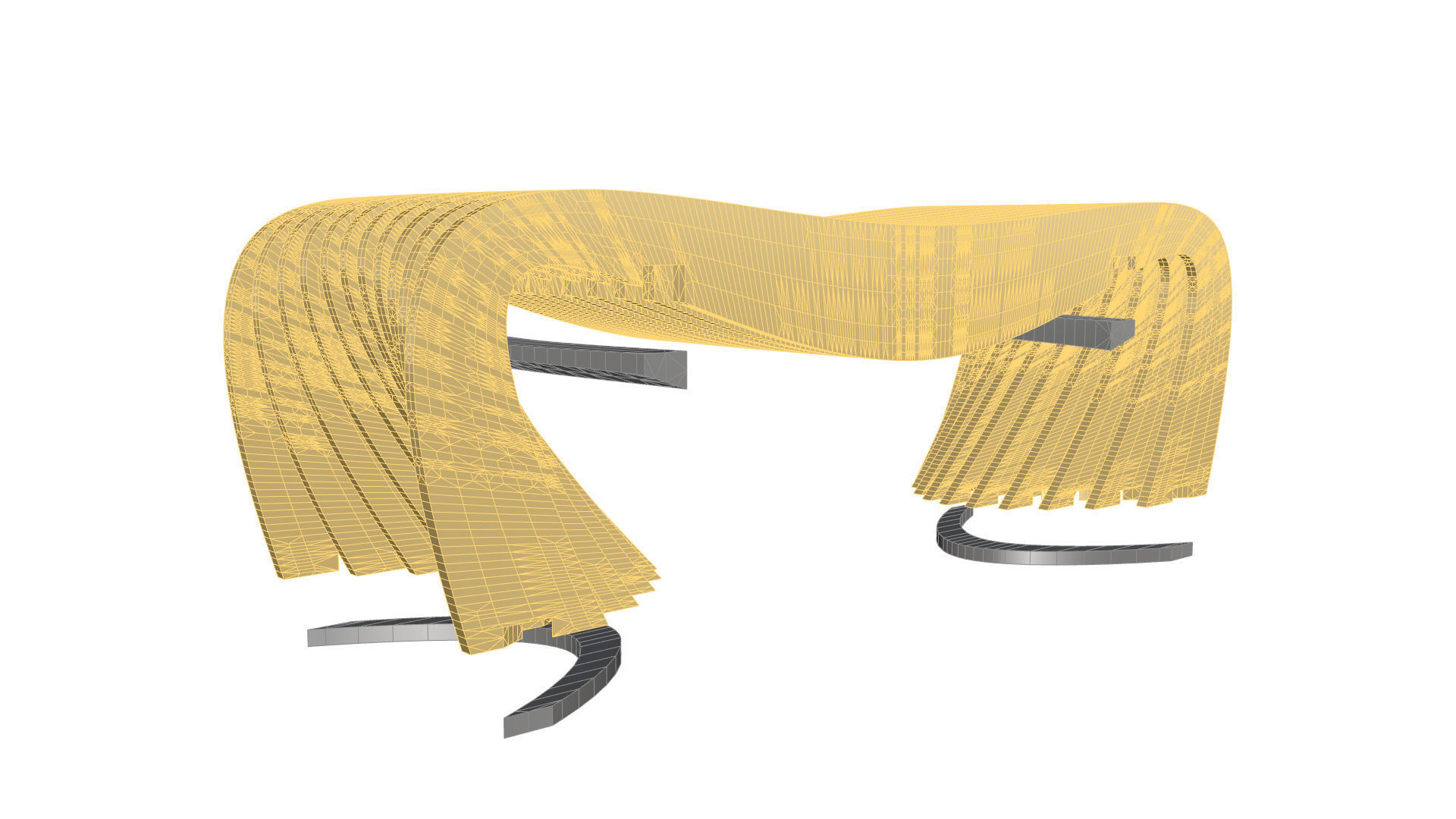 Brackets Outdoor Landscape Bench 3D model_42