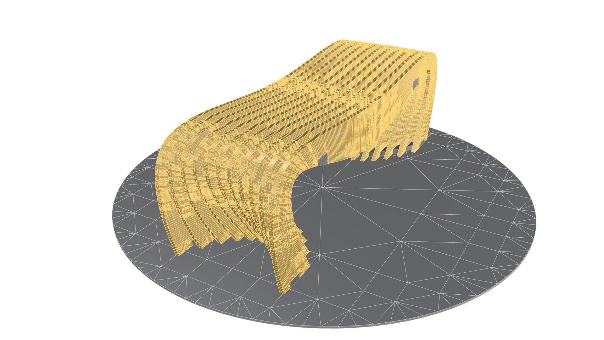 Brackets Outdoor Landscape Bench 3D model_27
