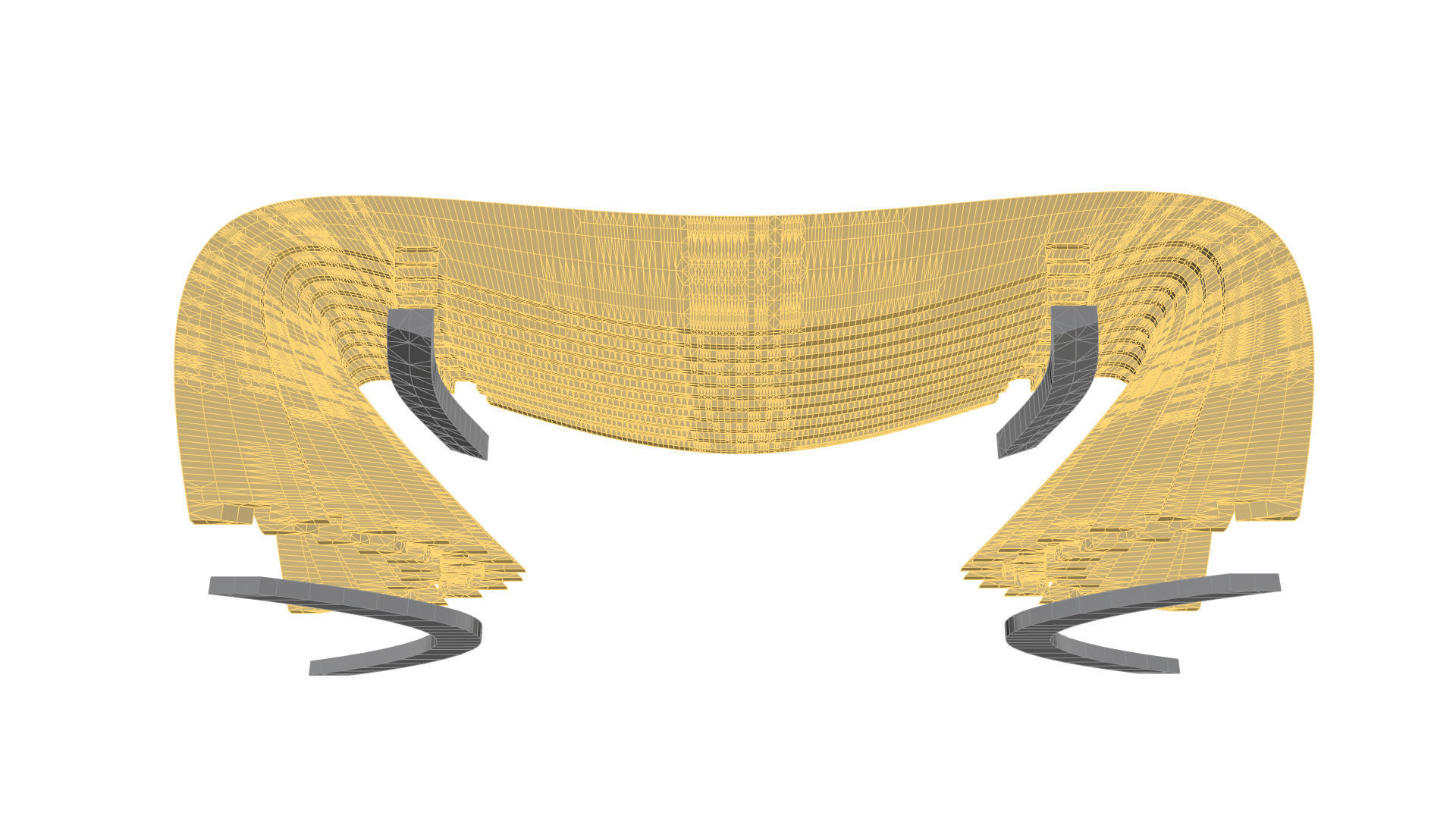 Brackets Outdoor Landscape Bench 3D model_41