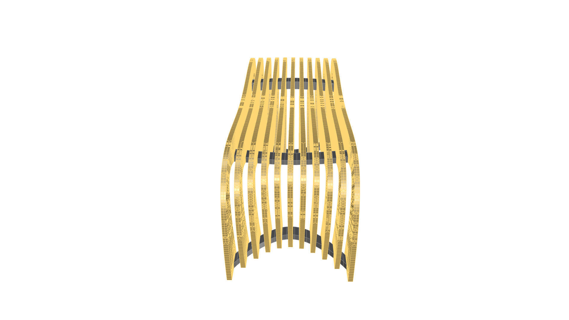 Brackets Outdoor Landscape Bench 3D model_34