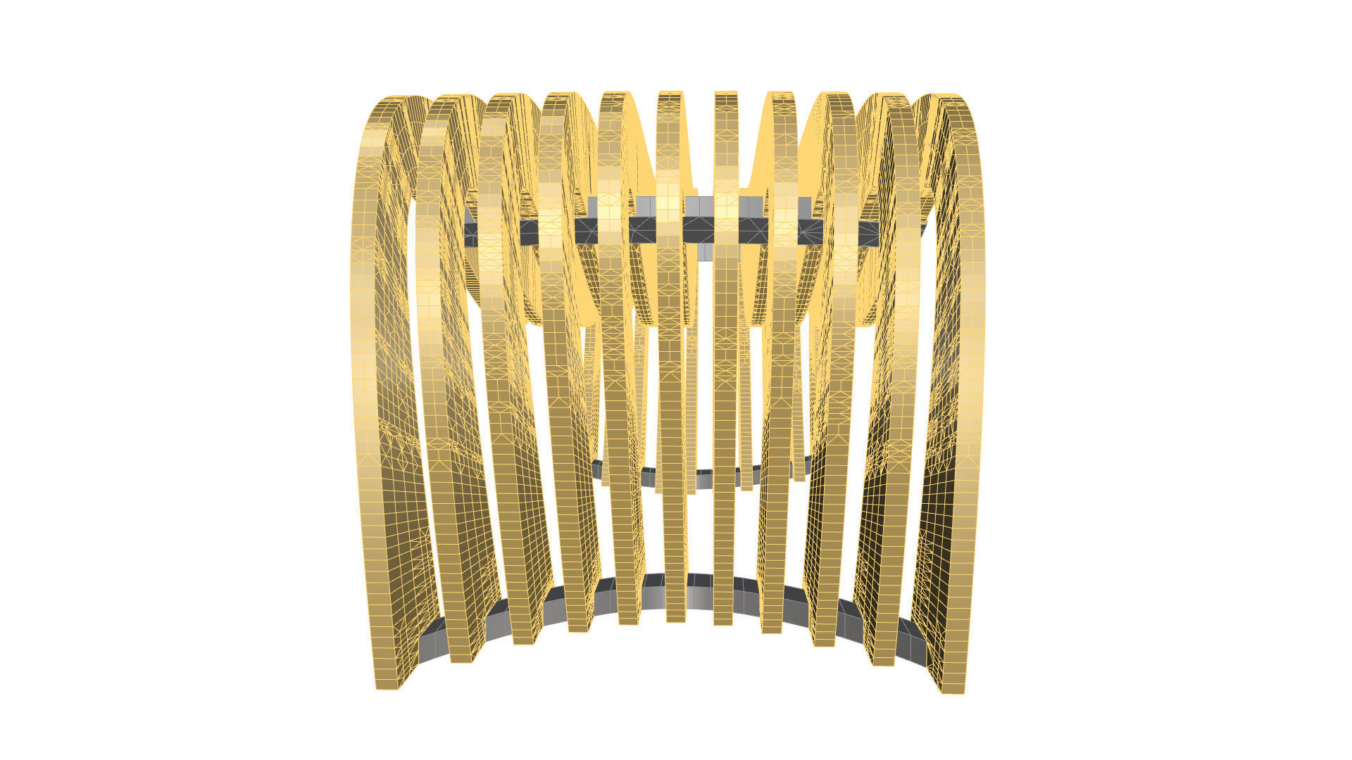 Brackets Outdoor Landscape Bench 3D model_33