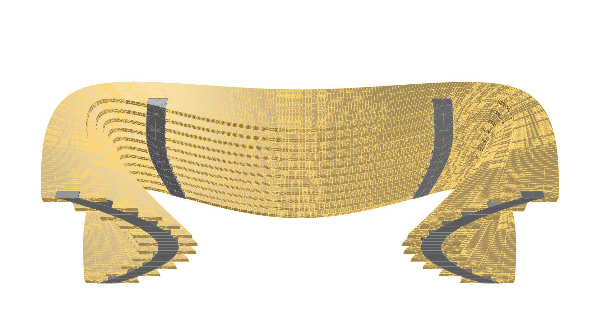 Brackets Outdoor Landscape Bench 3D model_31