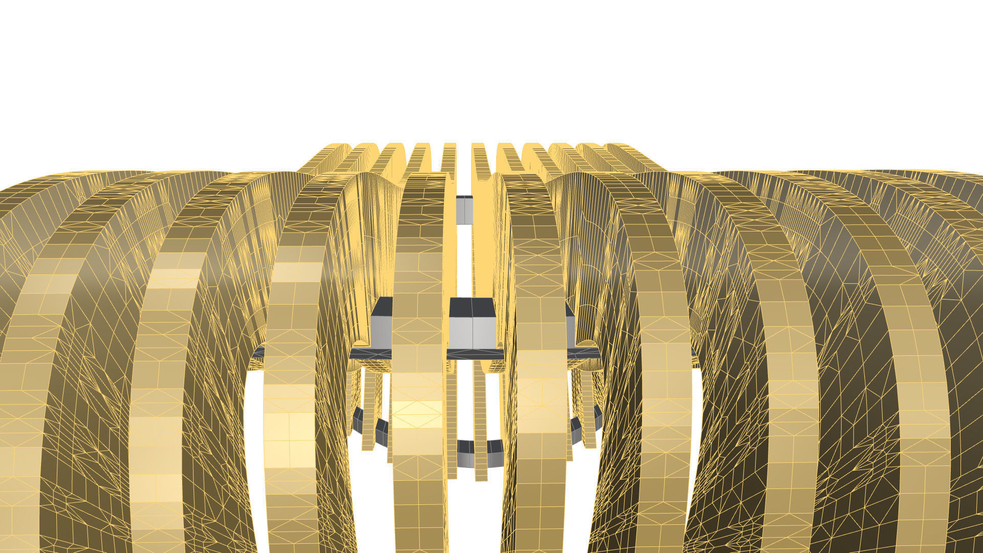 Brackets Outdoor Landscape Bench 3D model_40