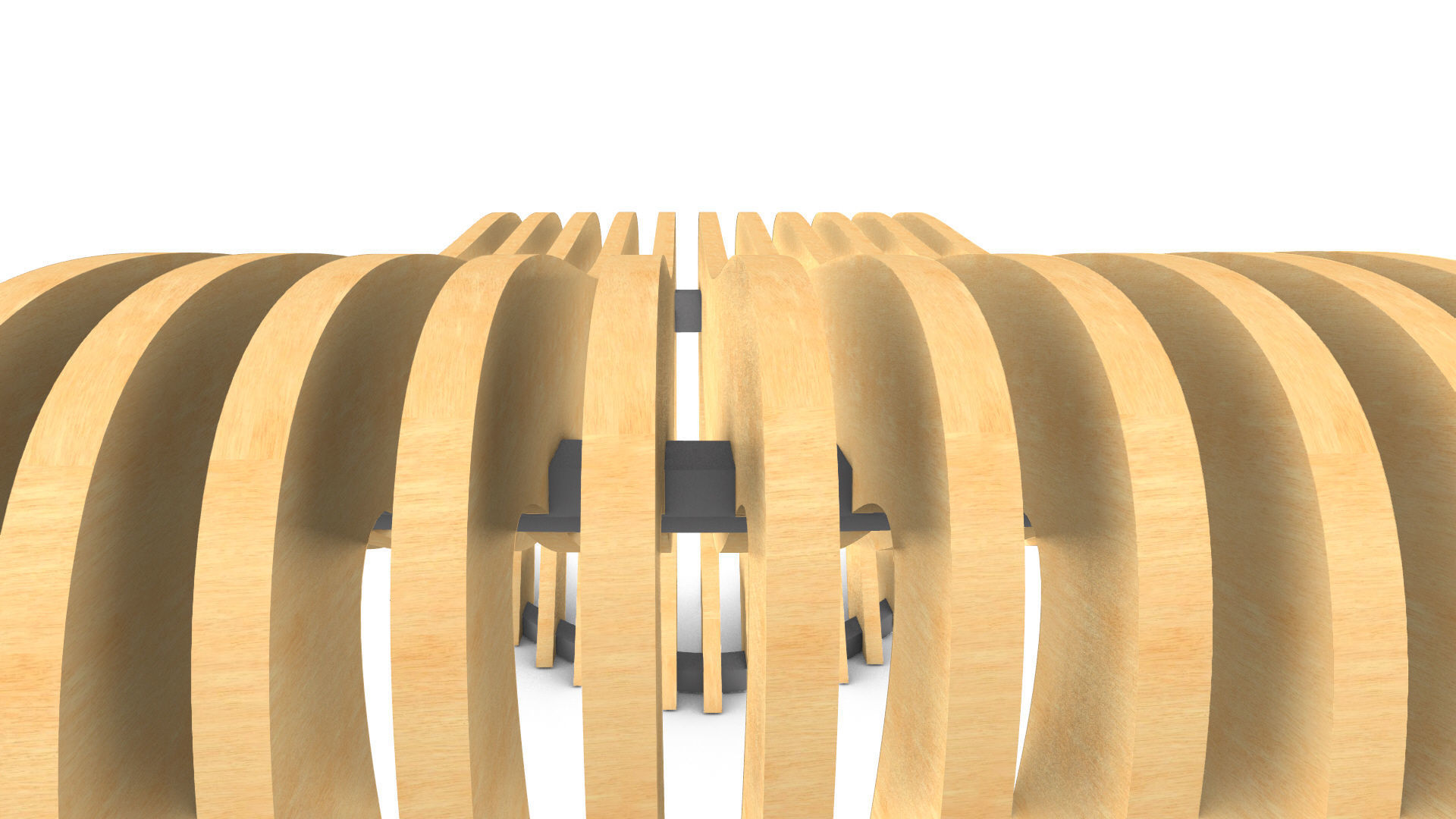 Brackets Outdoor Landscape Bench 3D model_20