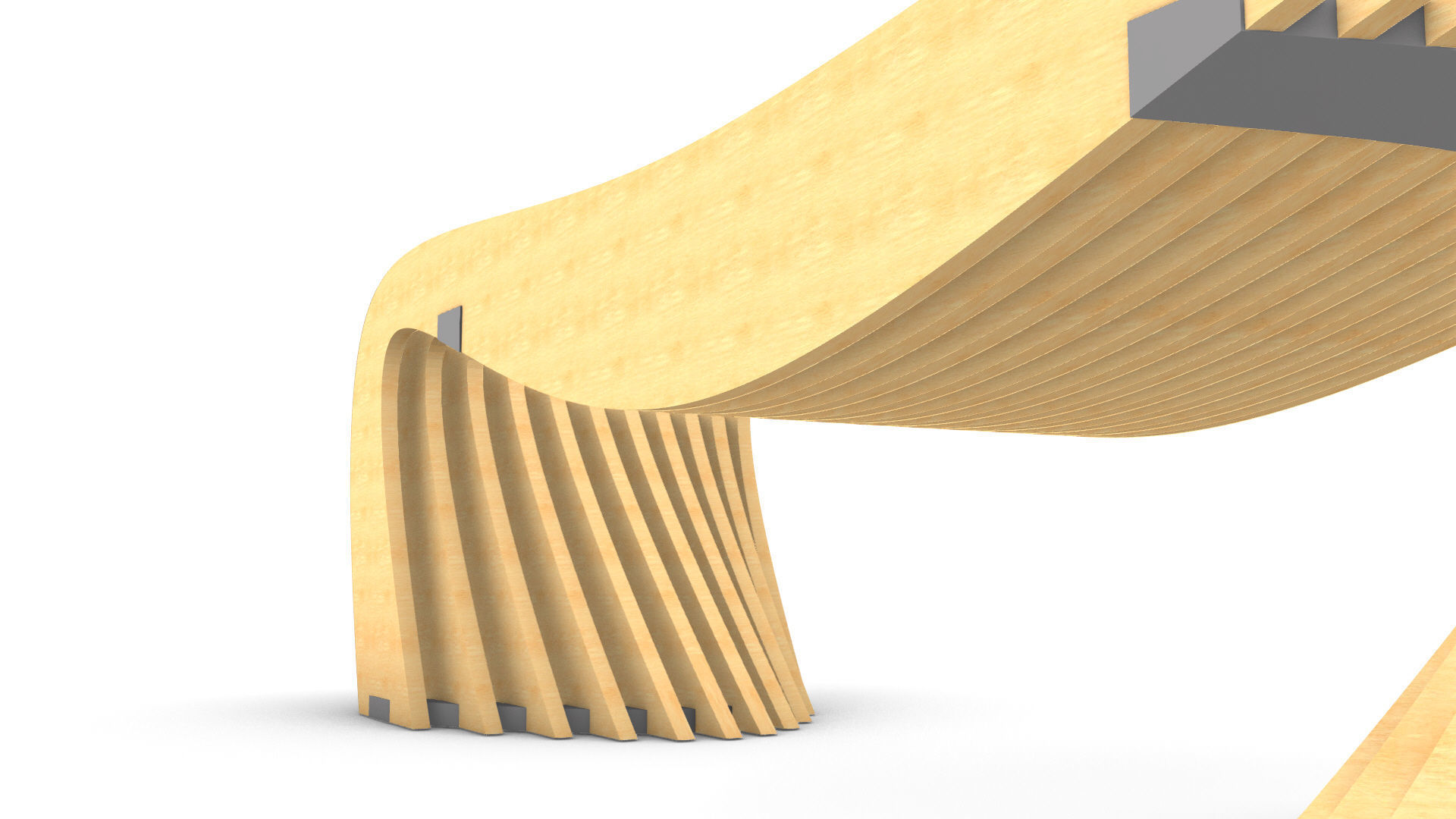 Brackets Outdoor Landscape Bench 3D model_19