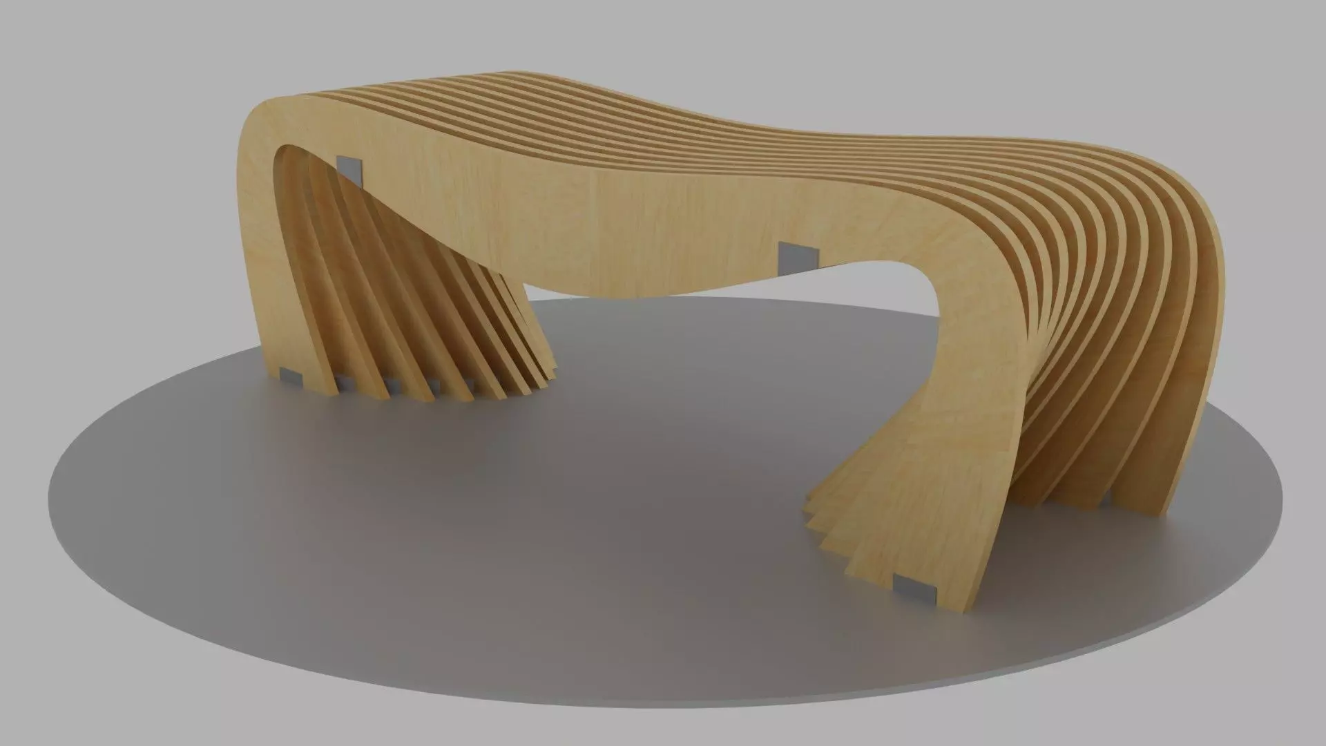 Brackets Outdoor Landscape Bench 3D model_0