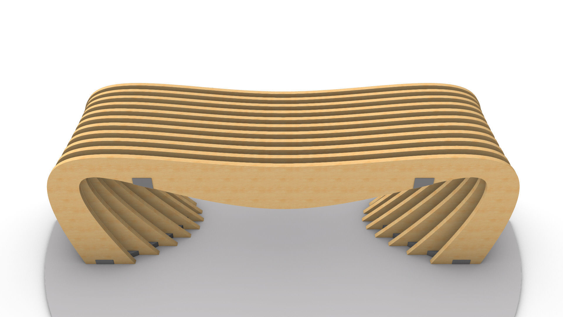 Brackets Outdoor Landscape Bench 3D model_10