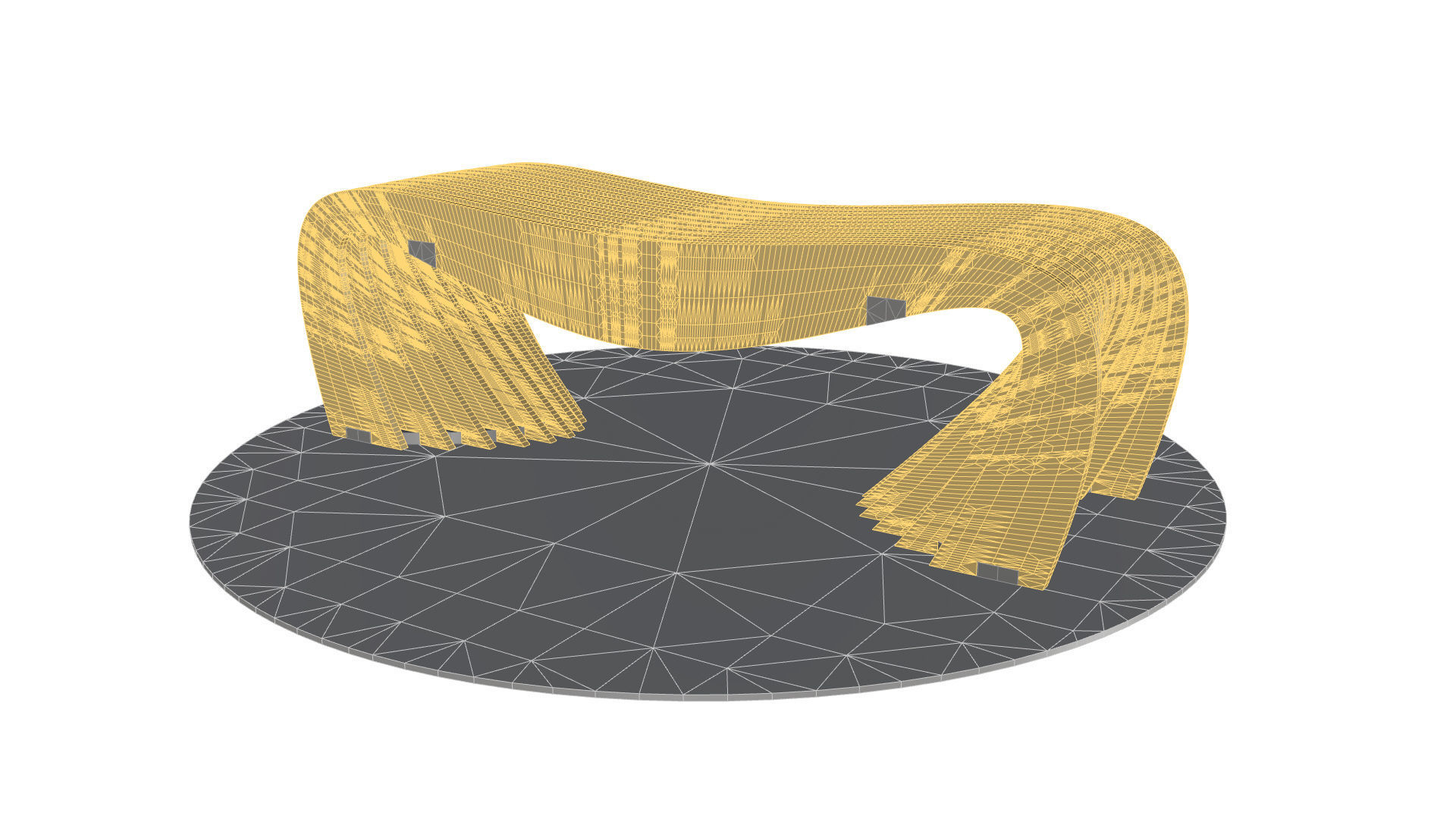 Brackets Outdoor Landscape Bench 3D model_26