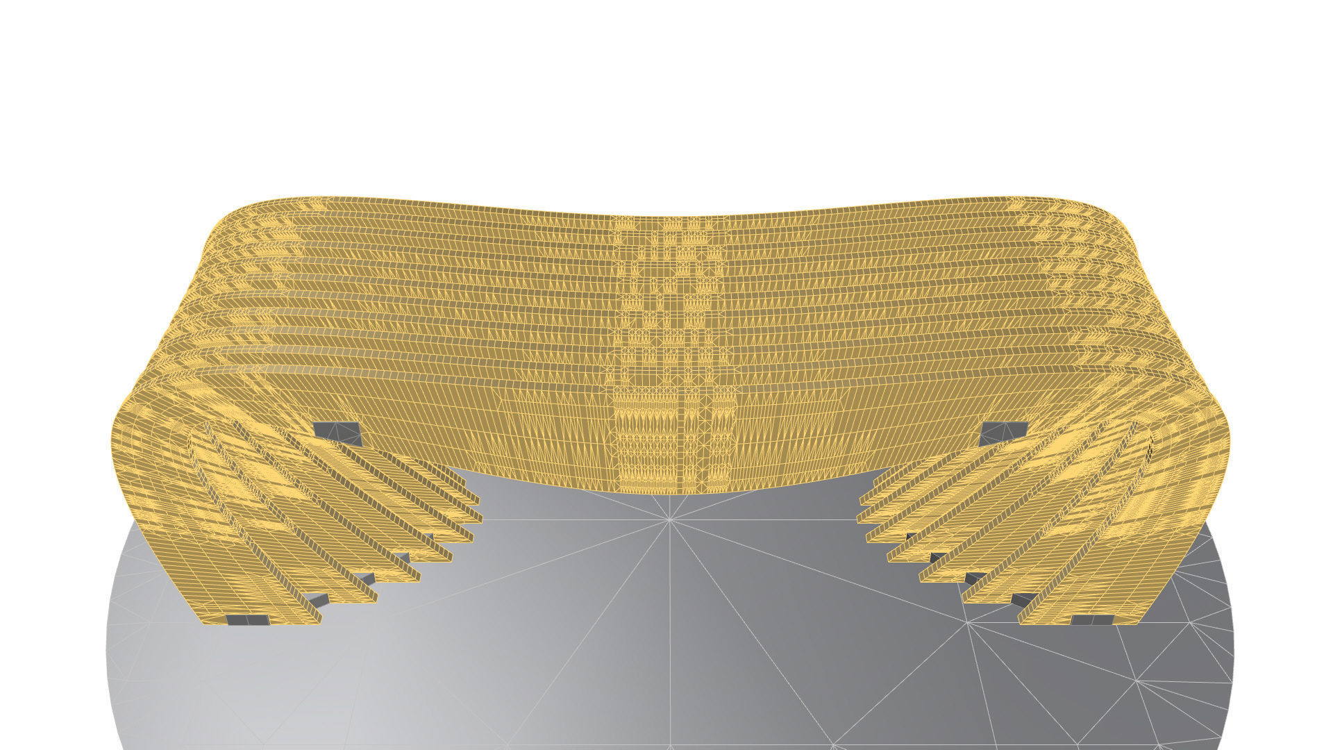 Brackets Outdoor Landscape Bench 3D model_30