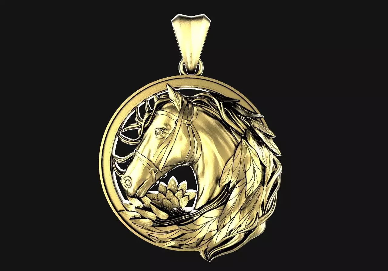 Horse pendant 3D print model