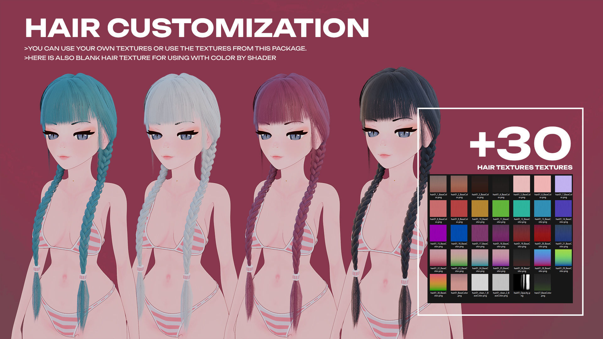 Anime Girl Beach Days Low-poly 3D model_7