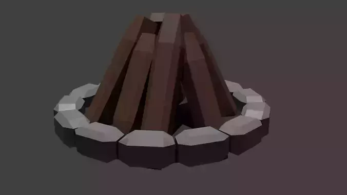 Low Poly Campfire