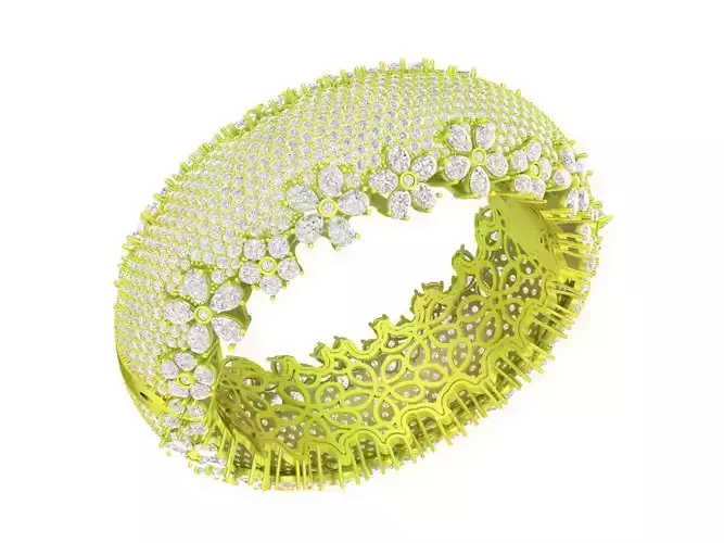 7034 new luxury diamond flower women bangle