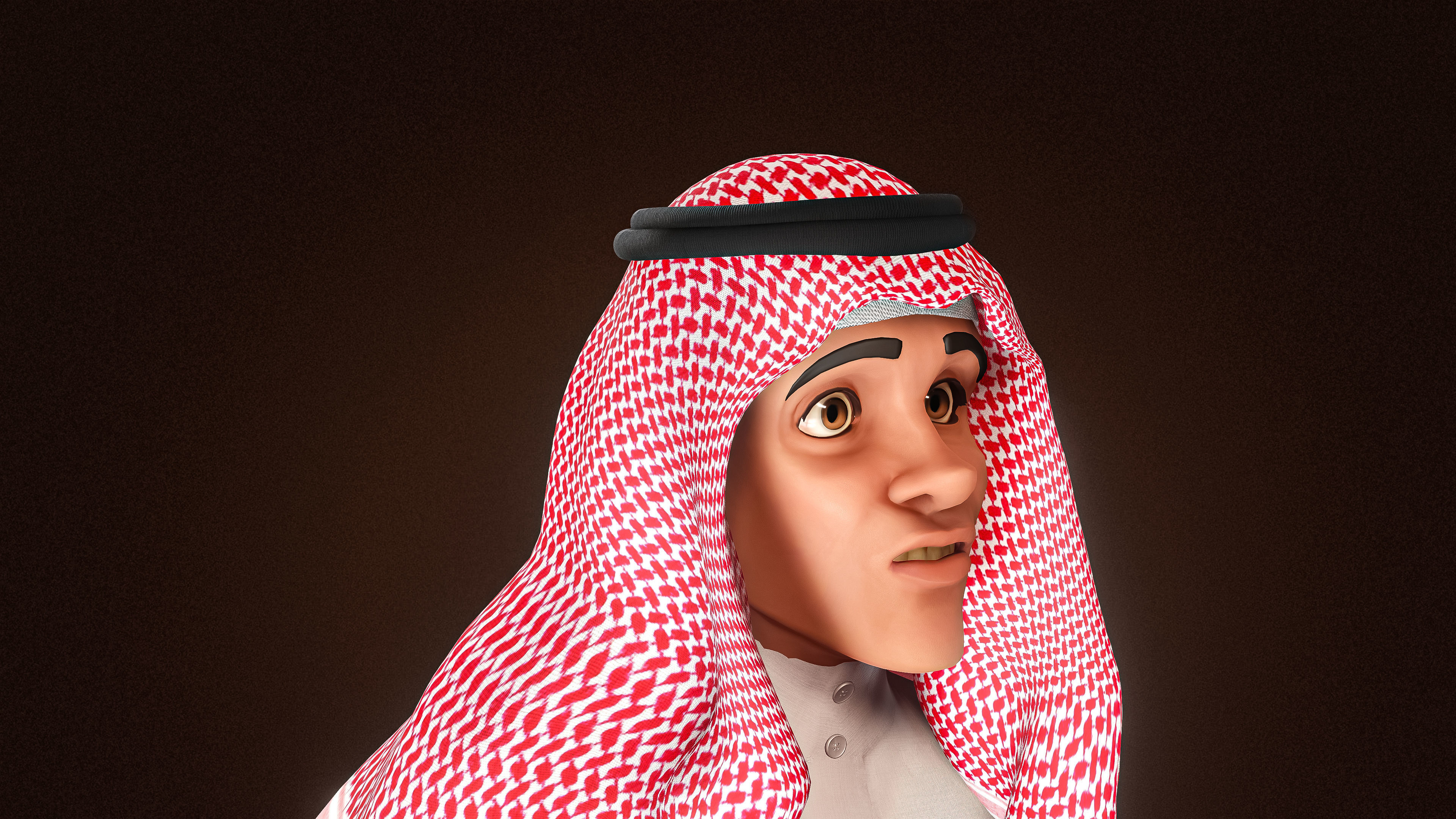 High Quality Arab Male Stylized Low-poly 3D model_9