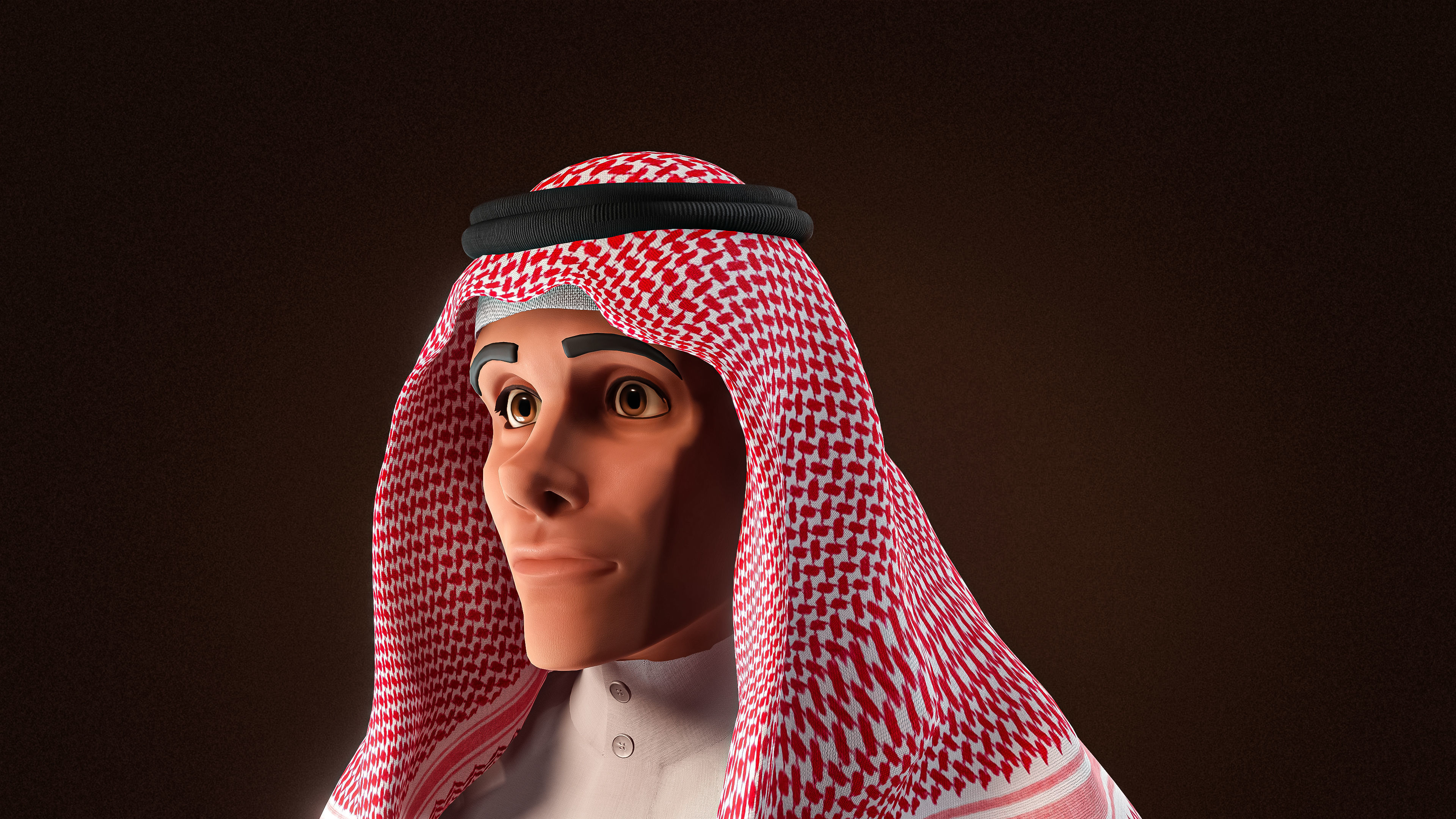 High Quality Arab Male Stylized Low-poly 3D model_8