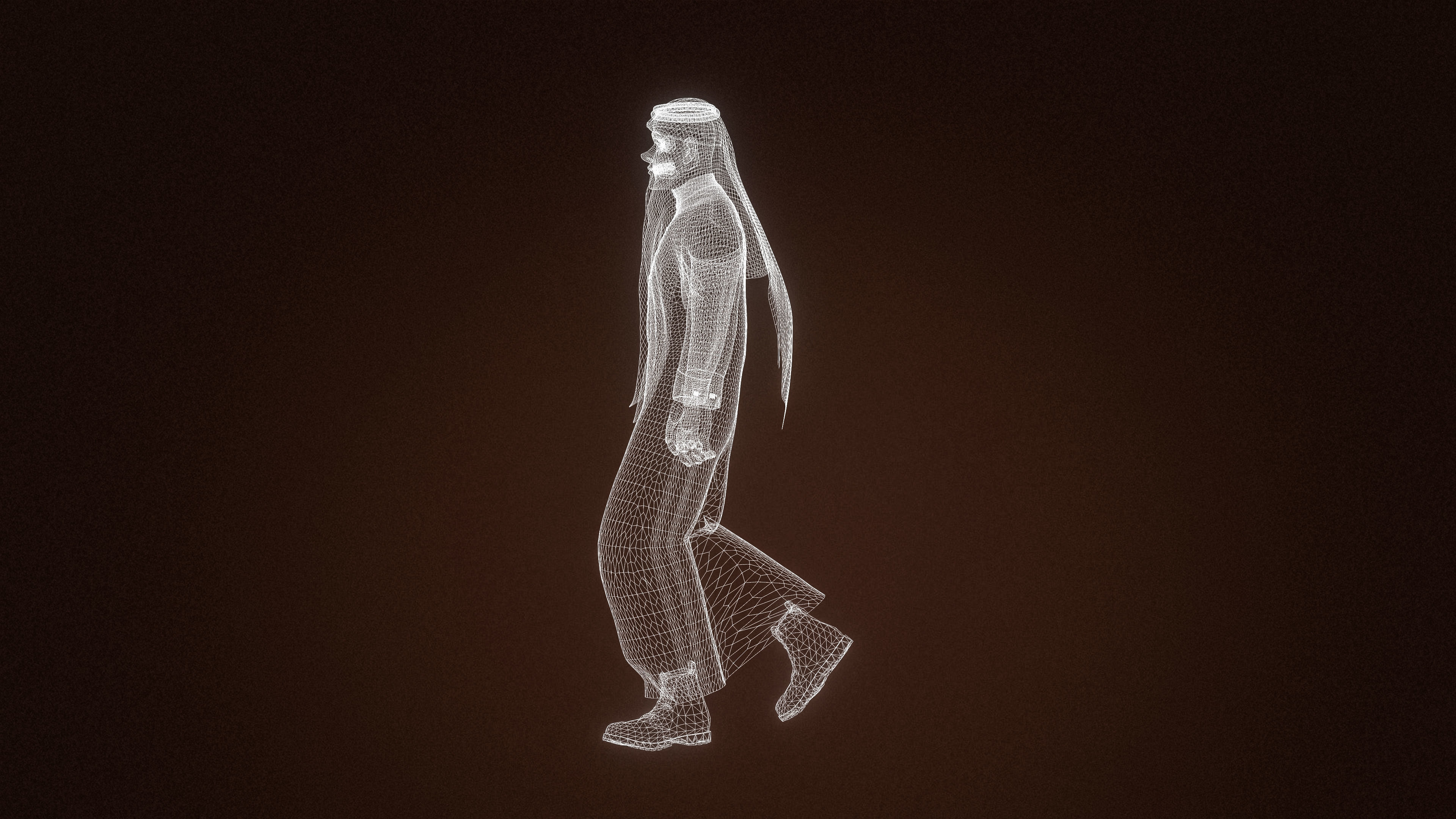 High Quality Arab Male Stylized Low-poly 3D model_14