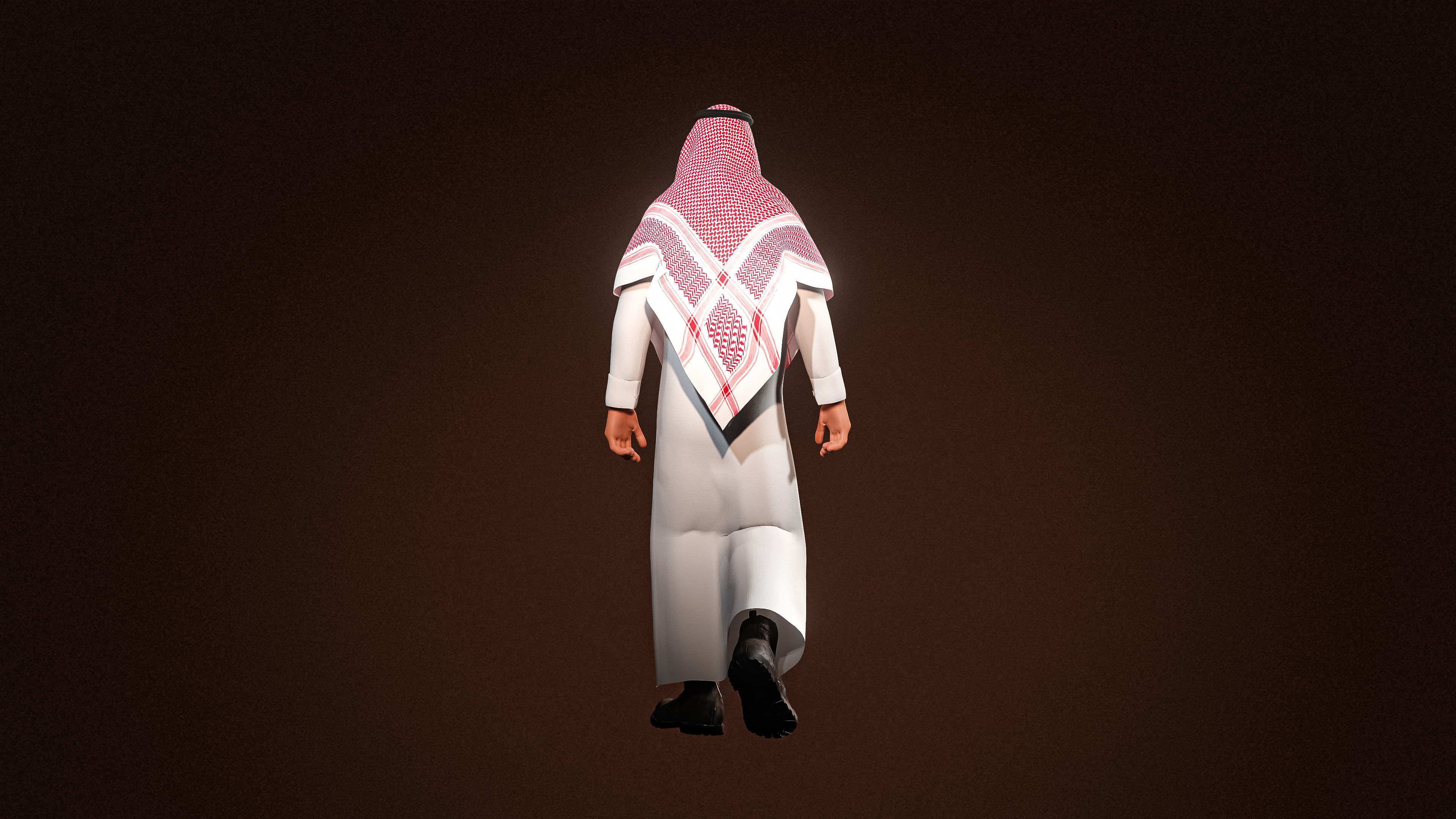 High Quality Arab Male Stylized Low-poly 3D model_5