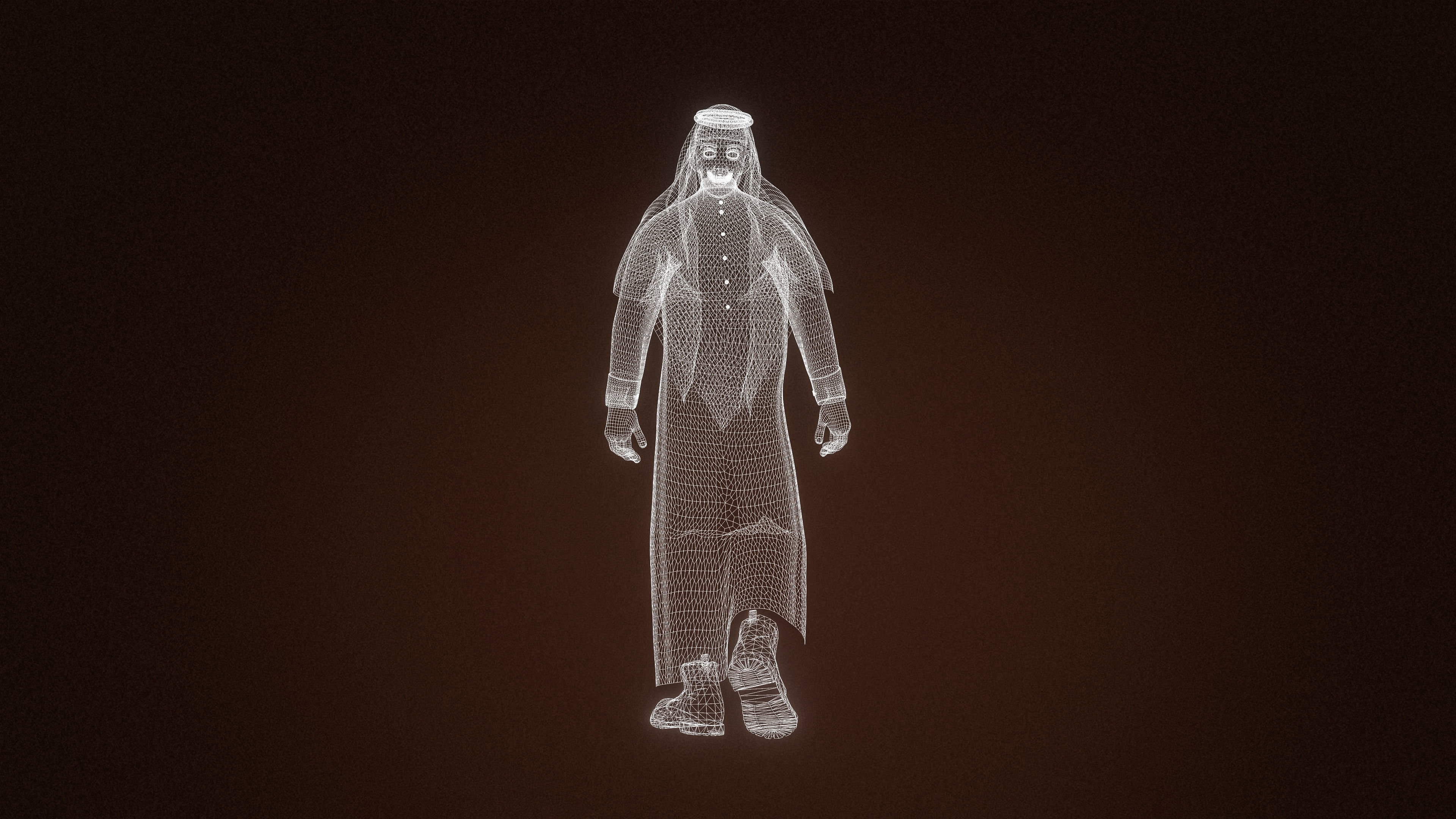 High Quality Arab Male Stylized Low-poly 3D model_15