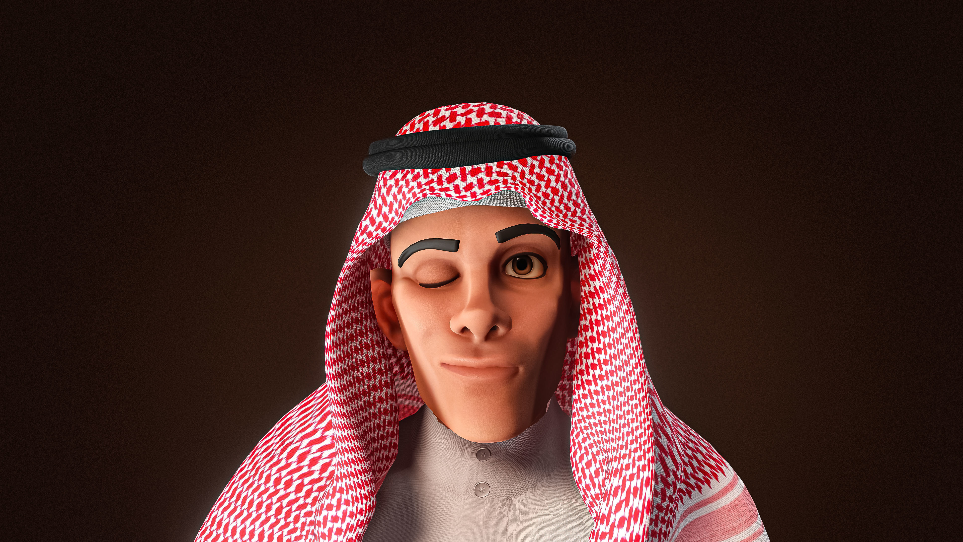 High Quality Arab Male Stylized Low-poly 3D model_10