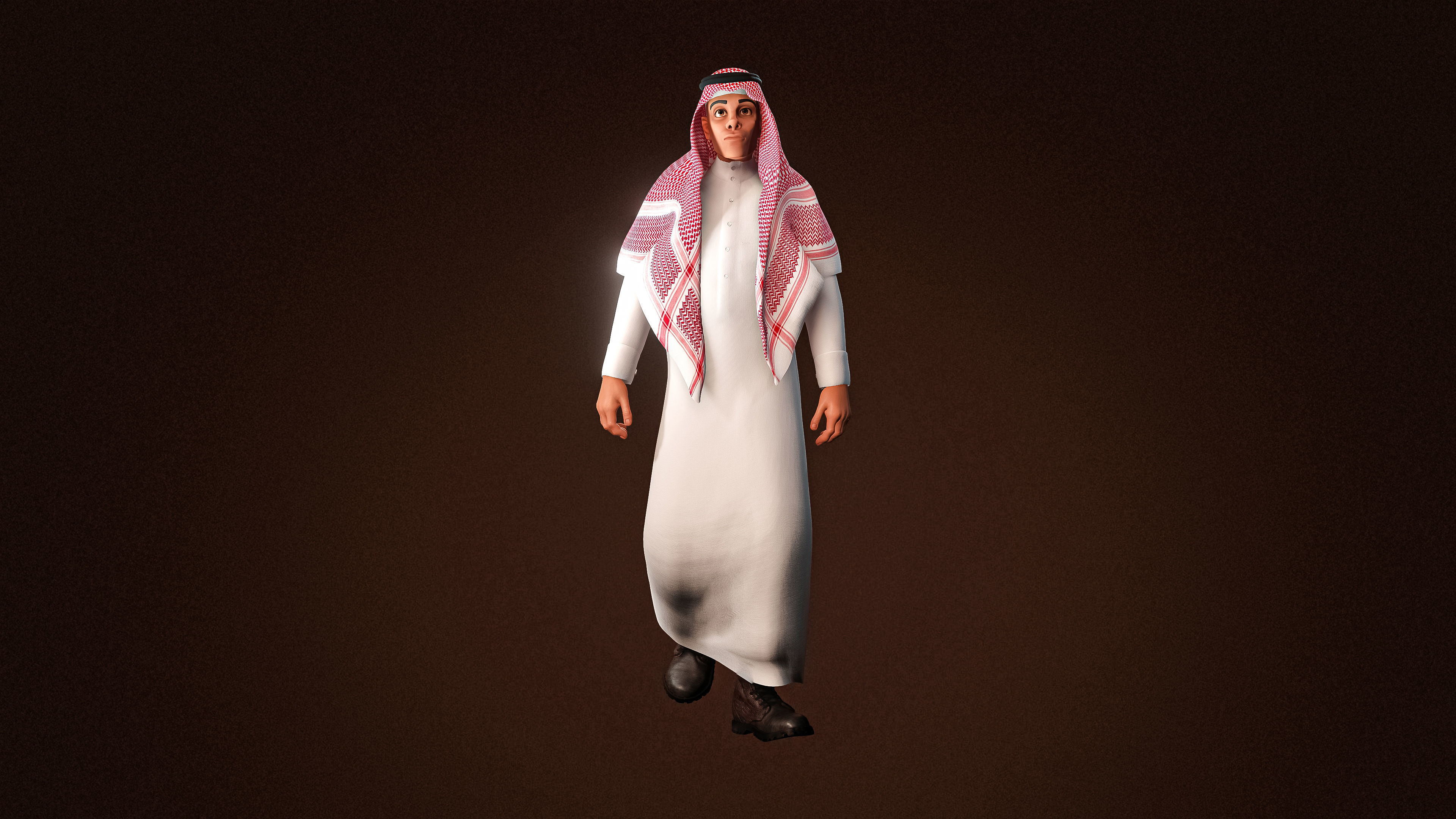 High Quality Arab Male Stylized Low-poly 3D model_3