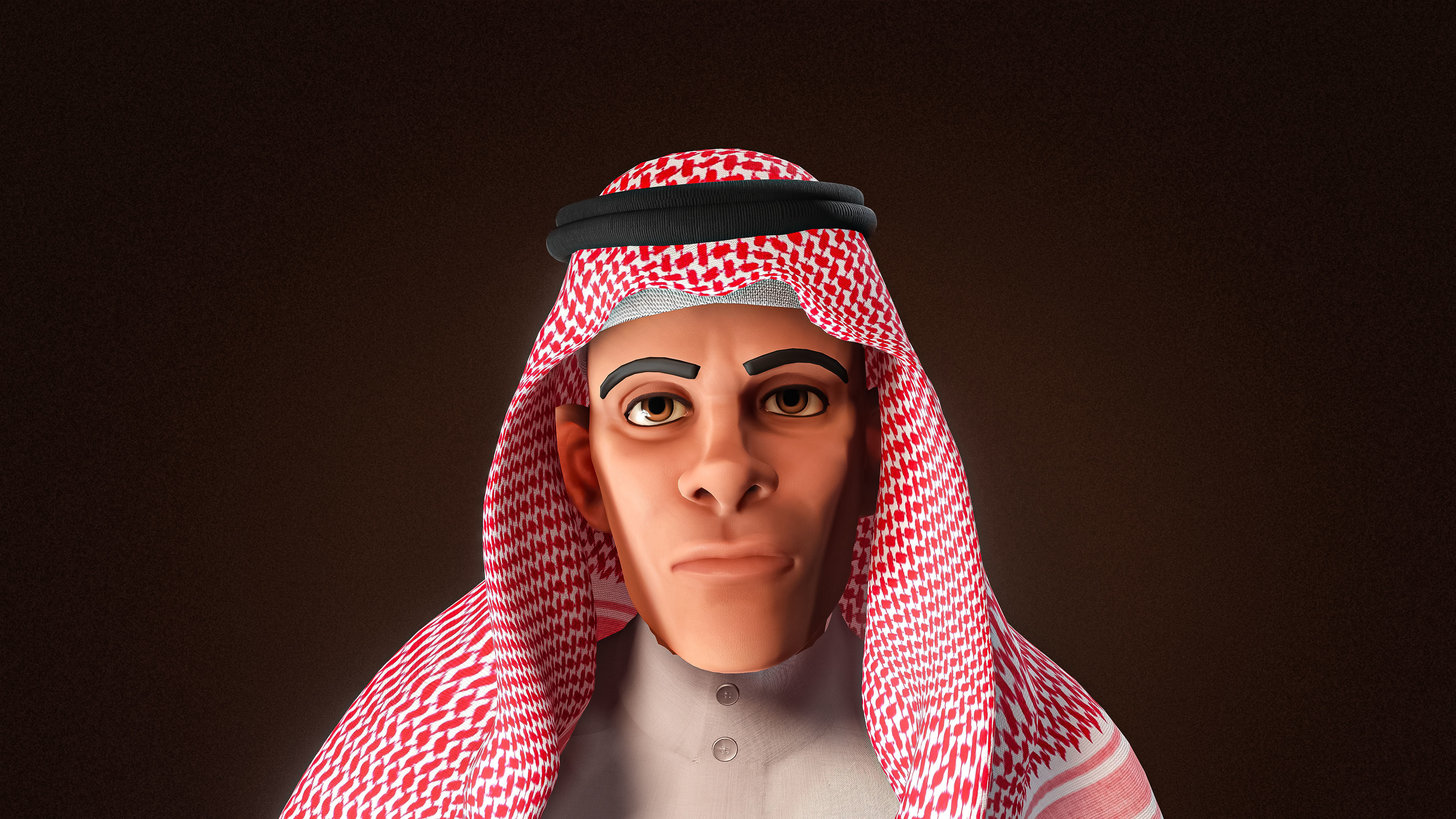 High Quality Arab Male Stylized Low-poly 3D model_7