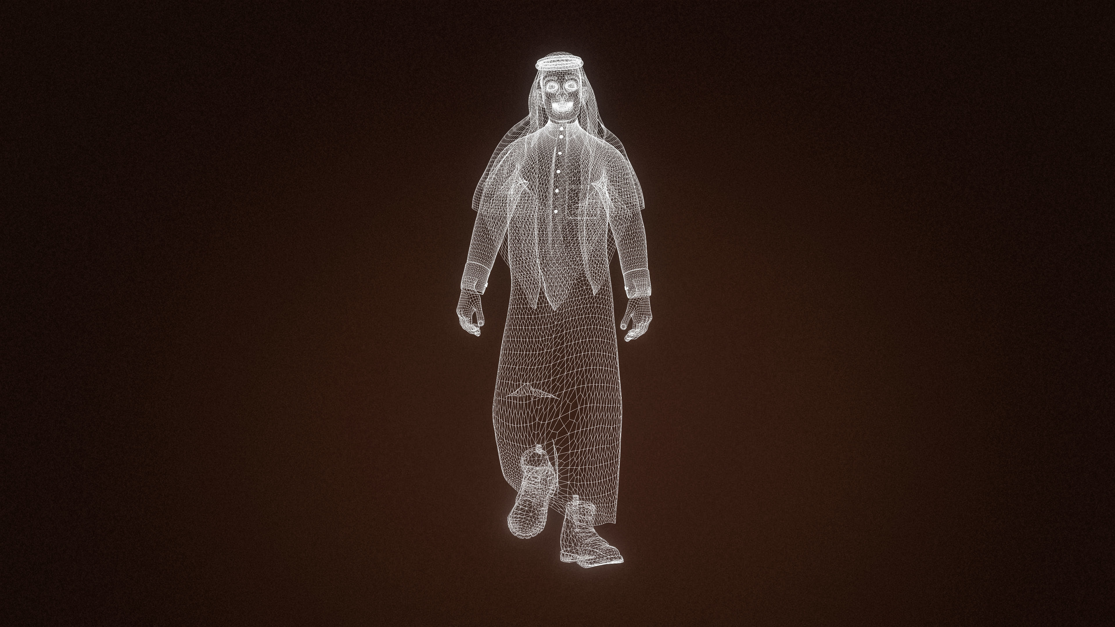 High Quality Arab Male Stylized Low-poly 3D model_13