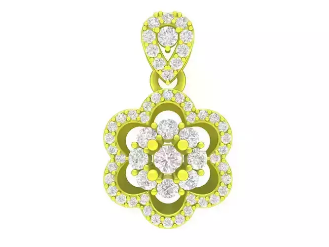 7038 Flower Diamond Women Pendant 