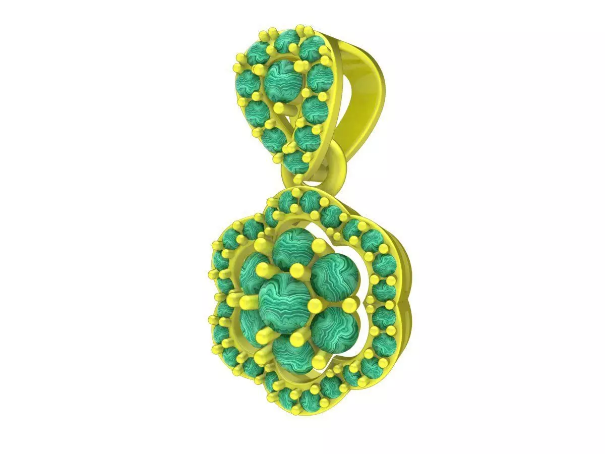 Elegant Floral Cluster Pendant 3D Jewelry Model 7039 3D print model