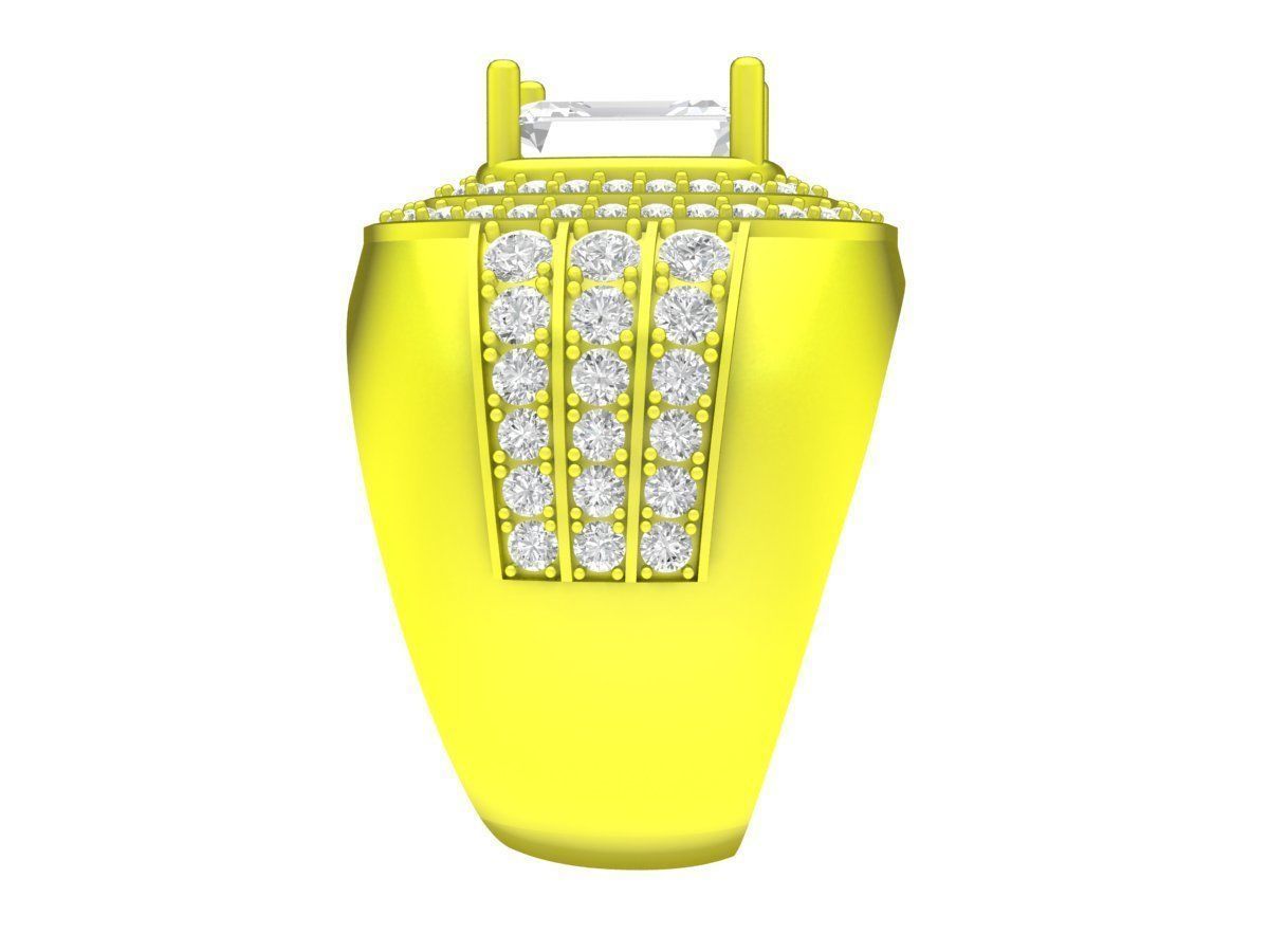 7043 Luxury Korean  Diamond Bussiness Men Ring 3D print model_4