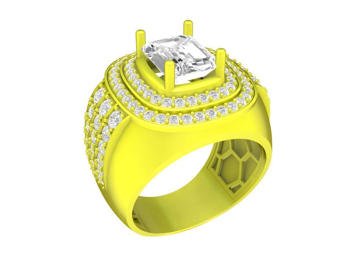 7043 Luxury Korean  Diamond Bussiness Men Ring 3D print model_3