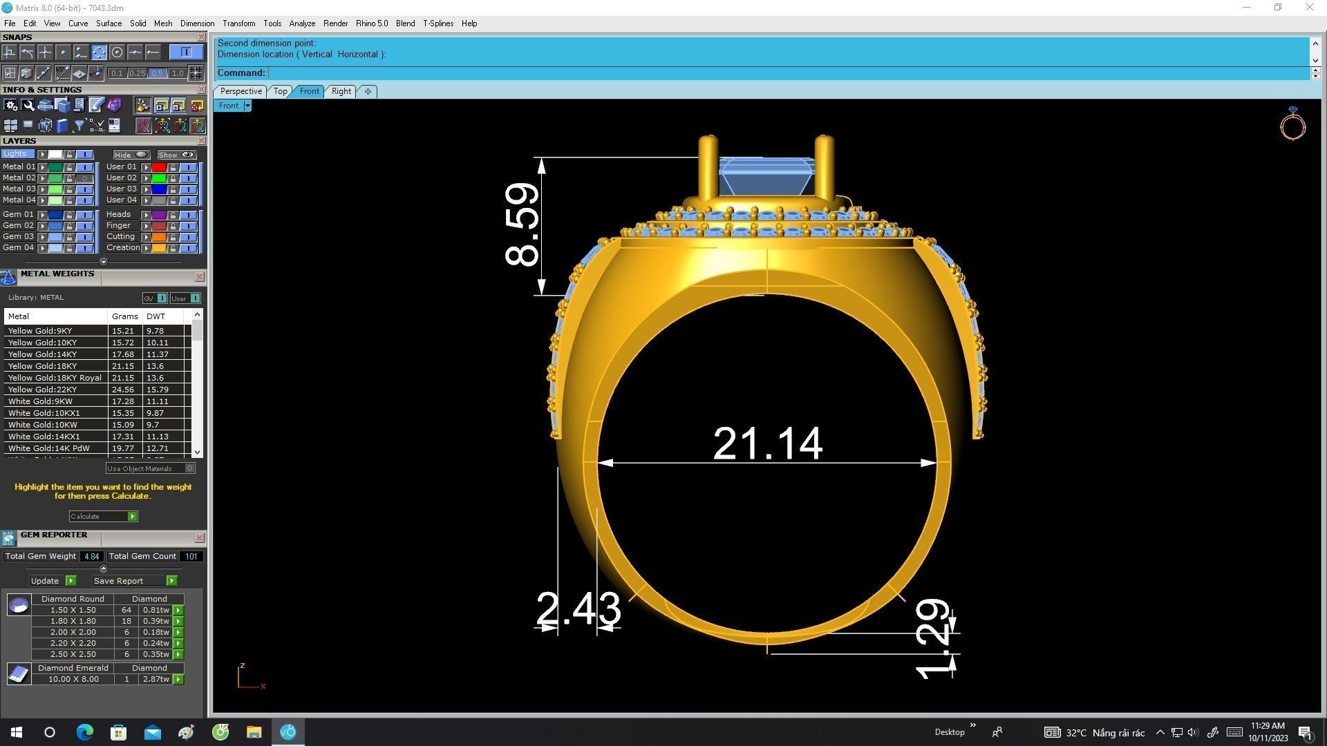7043 Luxury Korean  Diamond Bussiness Men Ring 3D print model_6