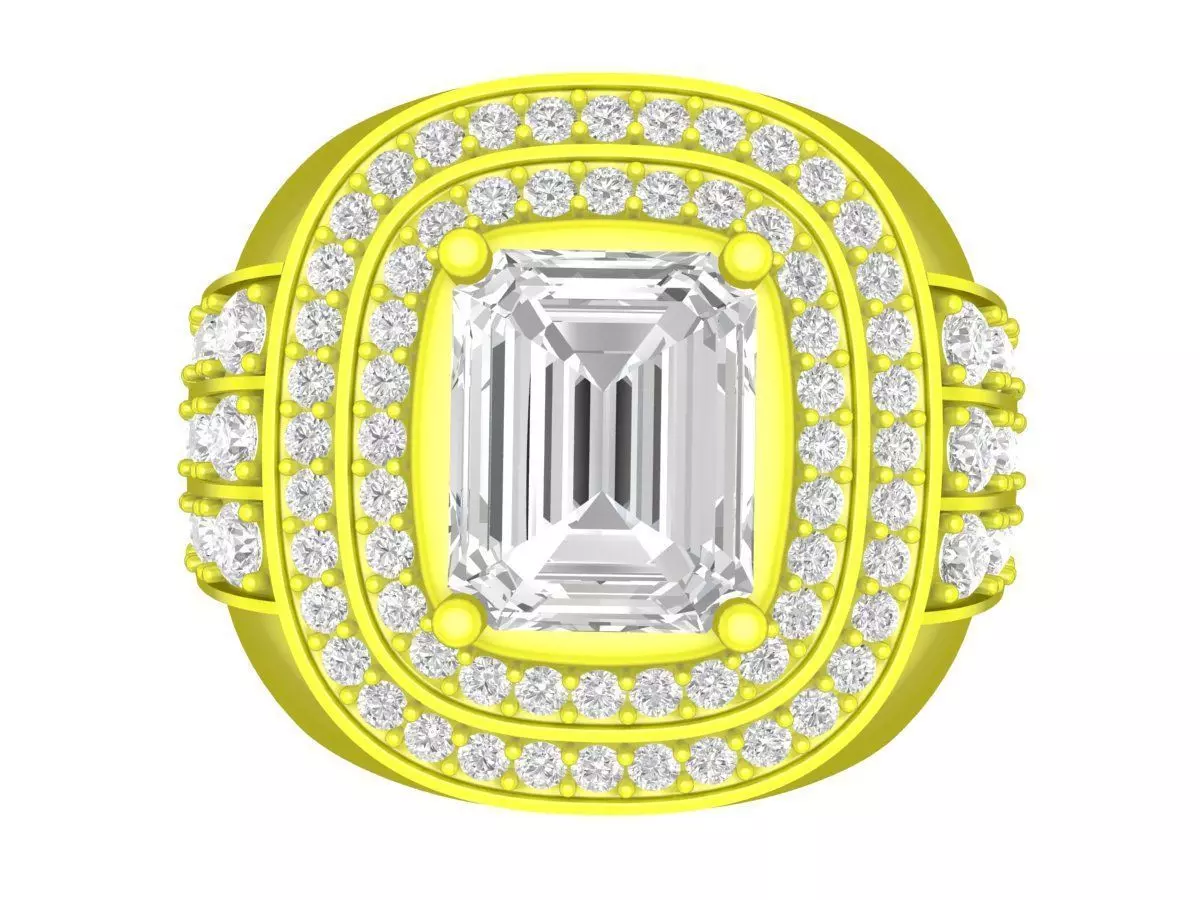 7043 Luxury Korean  Diamond Bussiness Men Ring 3D print model_0