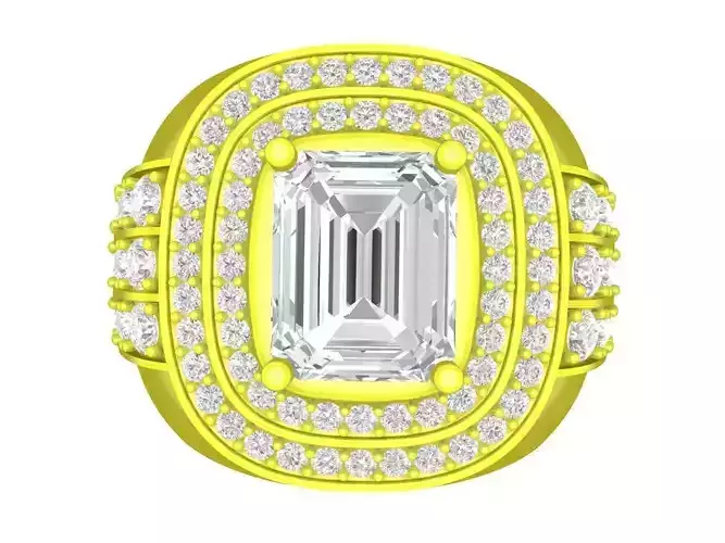 7043 Luxury Korean  Diamond Bussiness Men Ring 3D print model