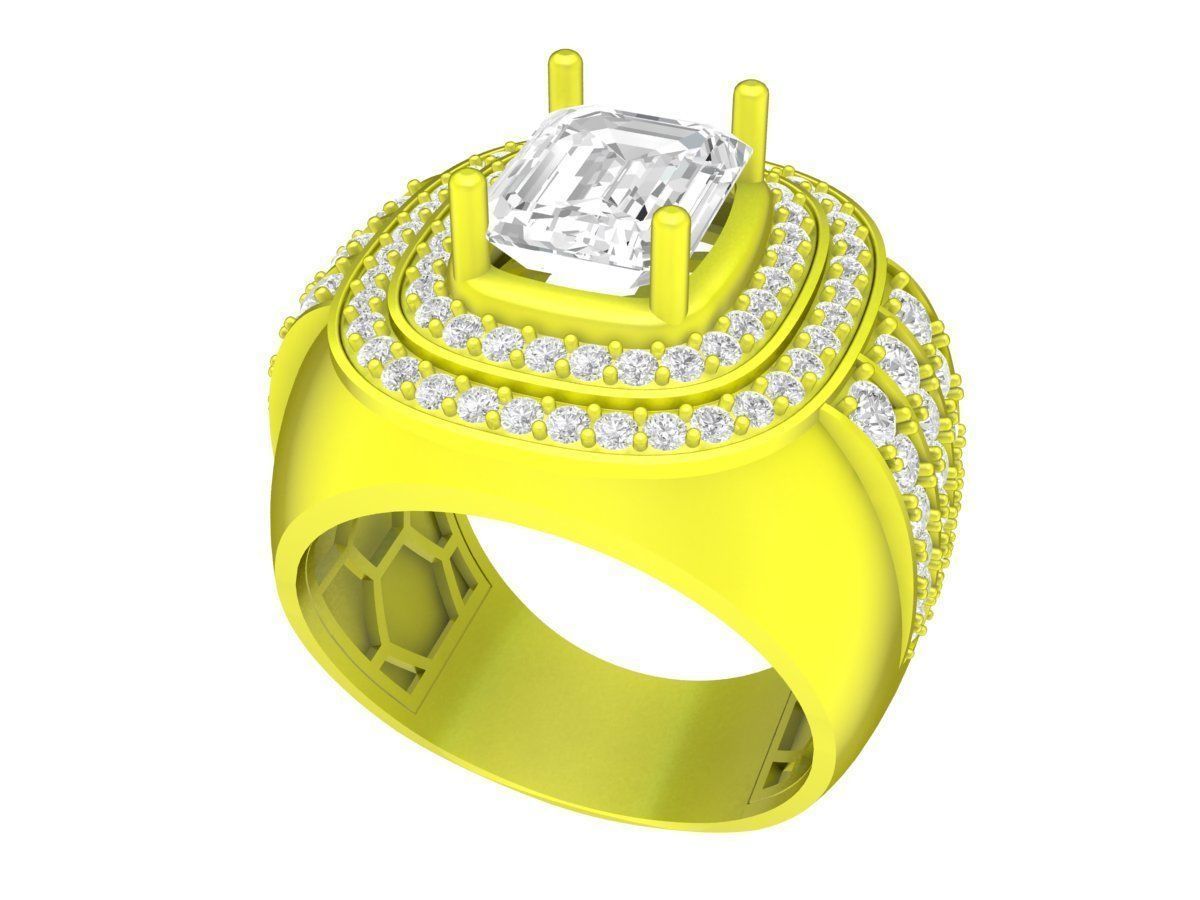 7043 Luxury Korean  Diamond Bussiness Men Ring 3D print model_1
