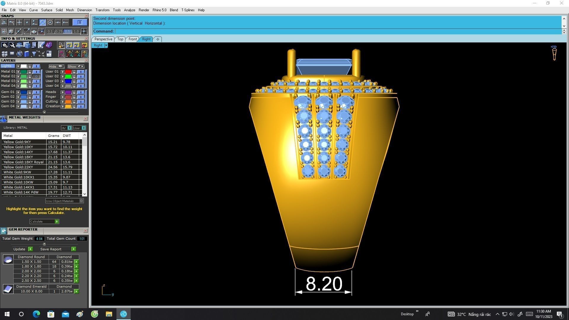 7043 Luxury Korean  Diamond Bussiness Men Ring 3D print model_7