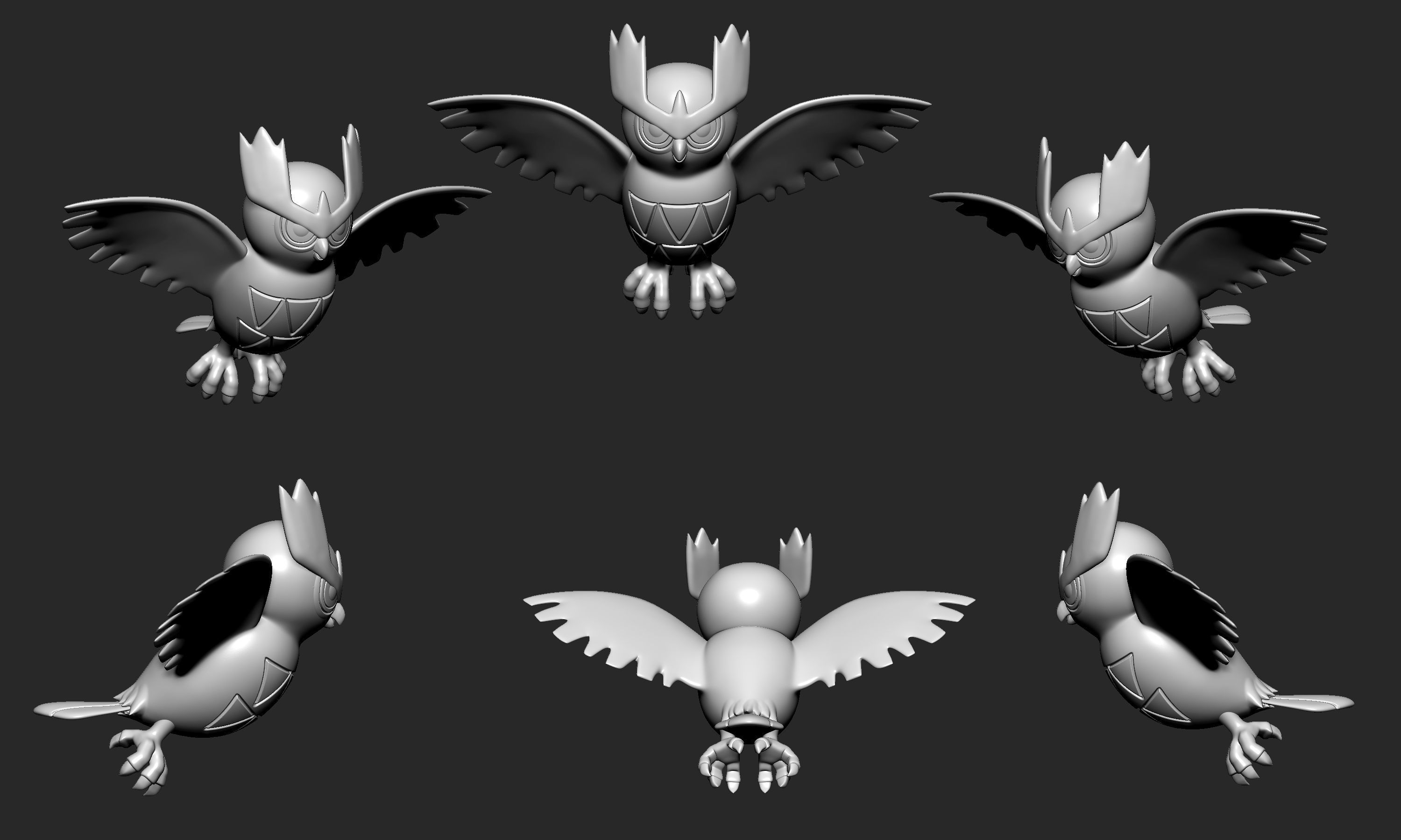 Pokemon - Noctowl with 2 poses 3D print model_3