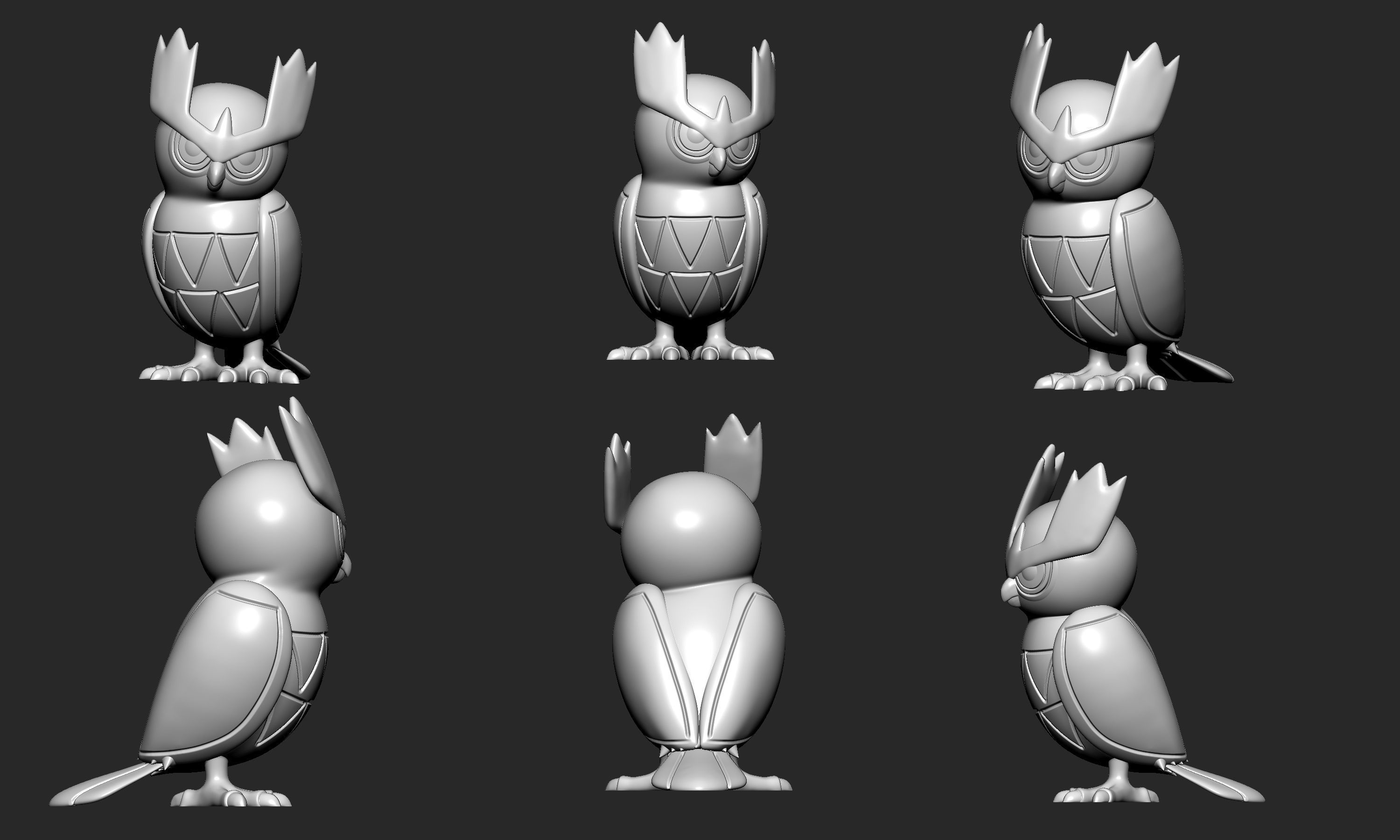 Pokemon - Noctowl with 2 poses 3D print model_7