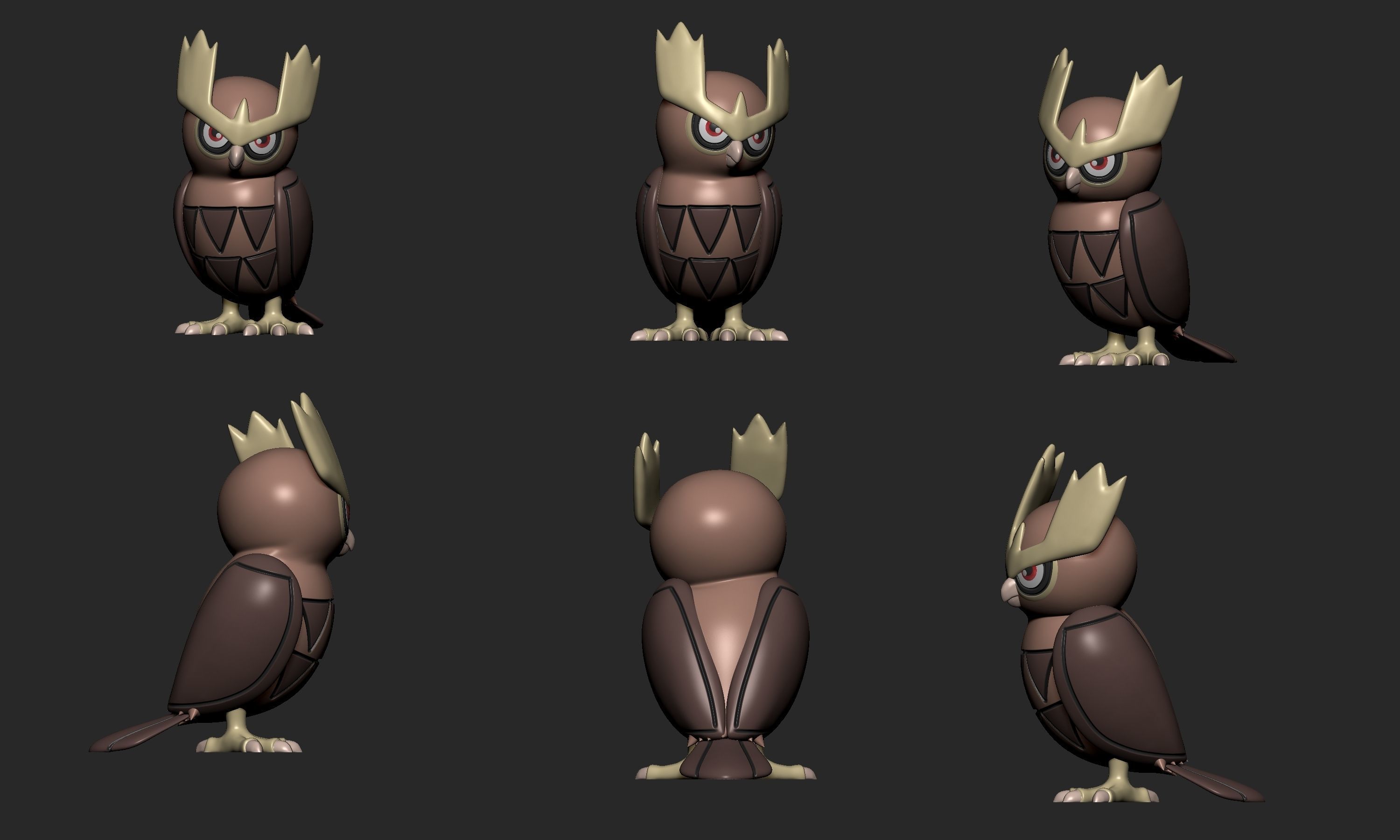 Pokemon - Noctowl with 2 poses 3D print model_8