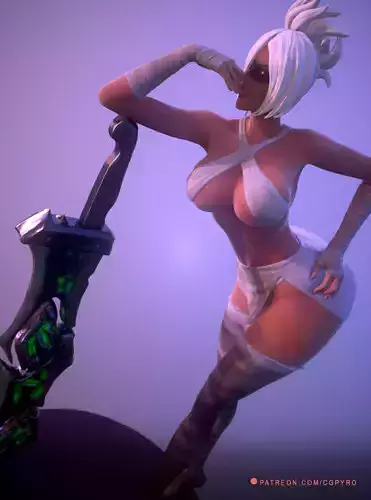 Riven League of Legends Girl character OBJ collectibles Editable