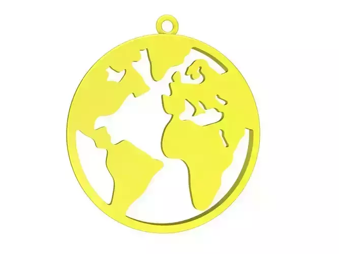 7046 World Map Pendant 
