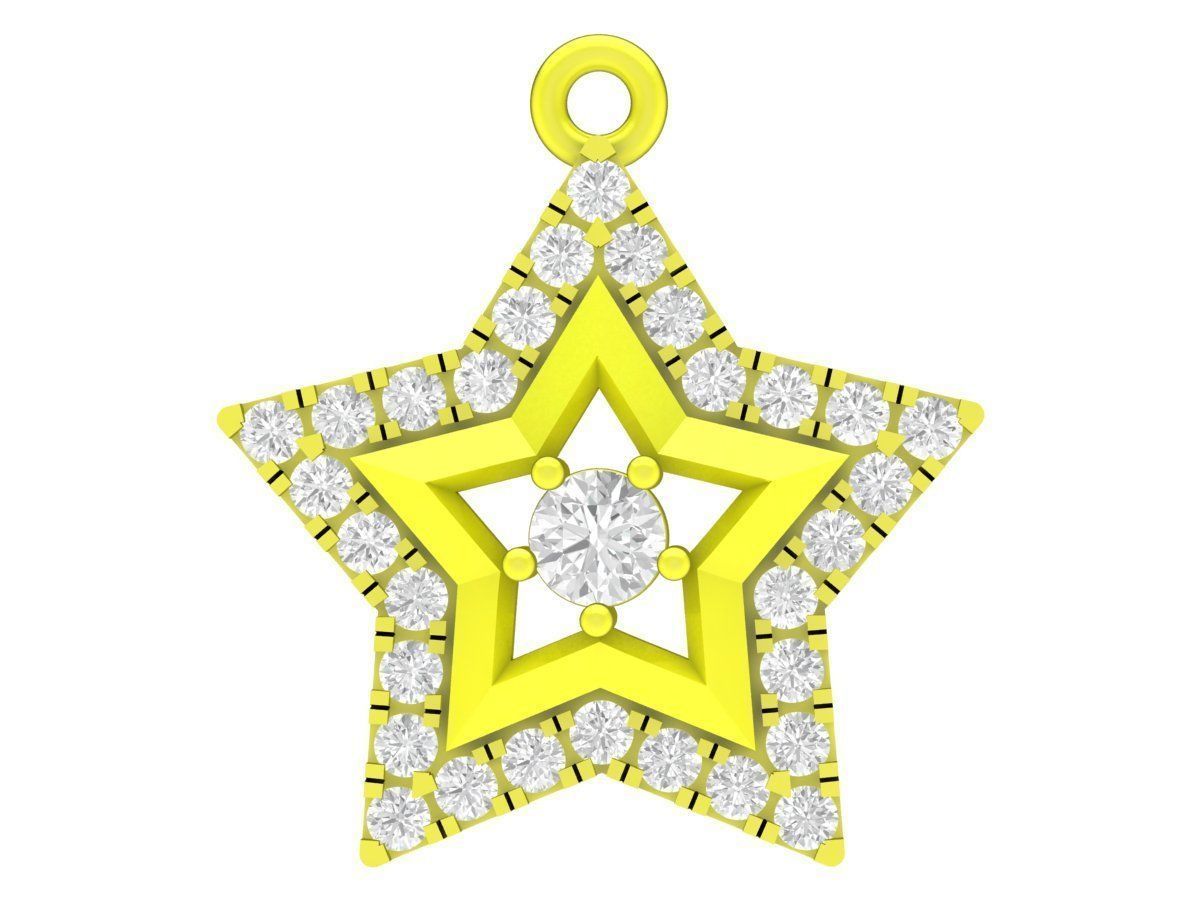 7048 Diamond Star Women Pendant 3D print model_1
