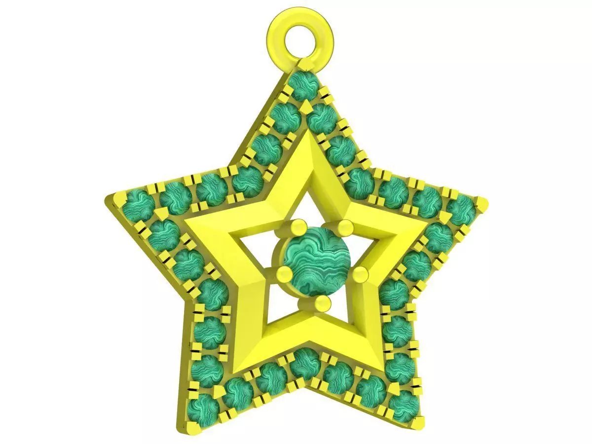7048 Diamond Star Women Pendant 3D print model_0