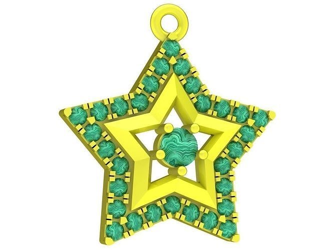 7048 Diamond Star Women Pendant  3D print model