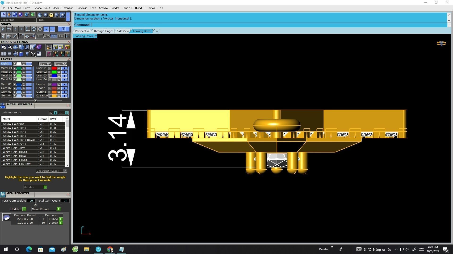 7048 Diamond Star Women Pendant 3D print model_6